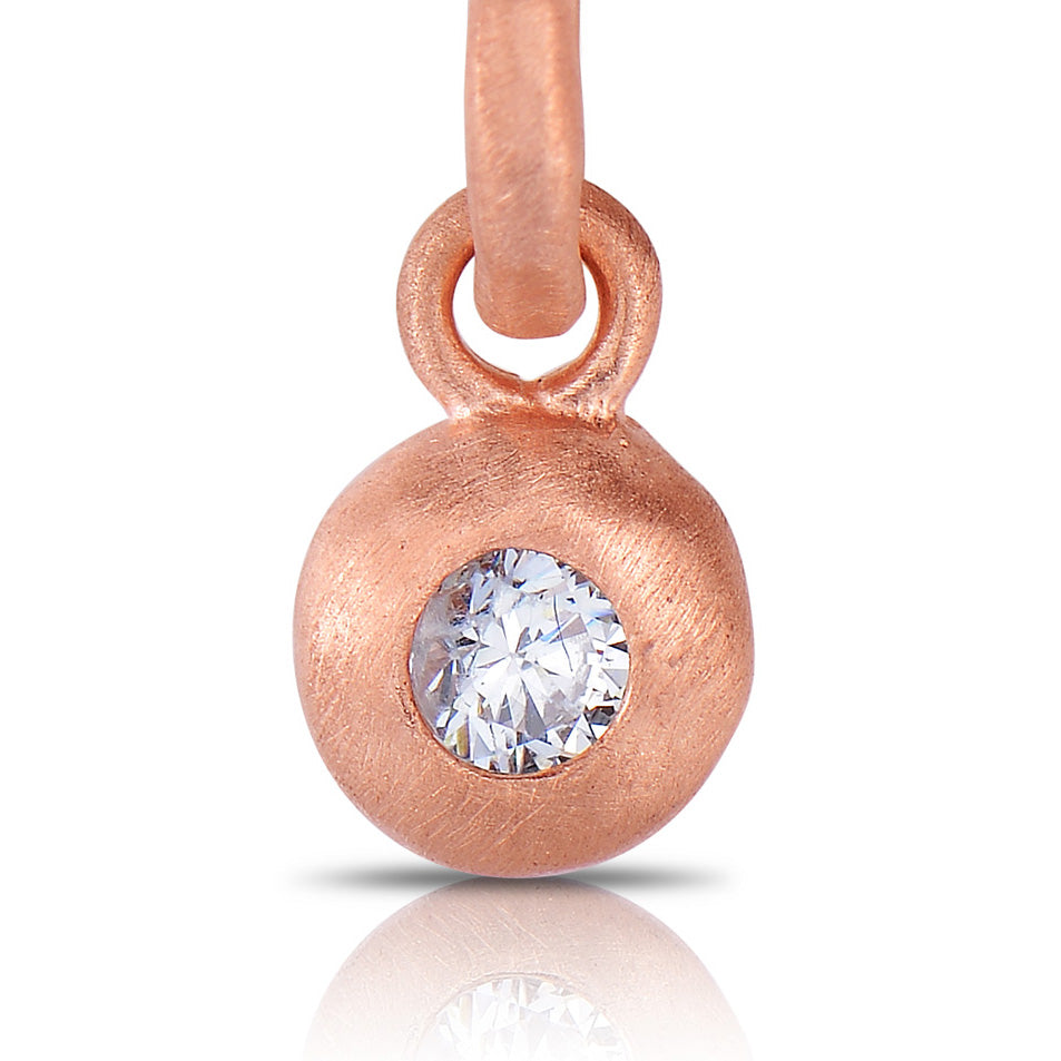 Marie Dainty Boho Brushed Solitaire Pendant GENEVIVE