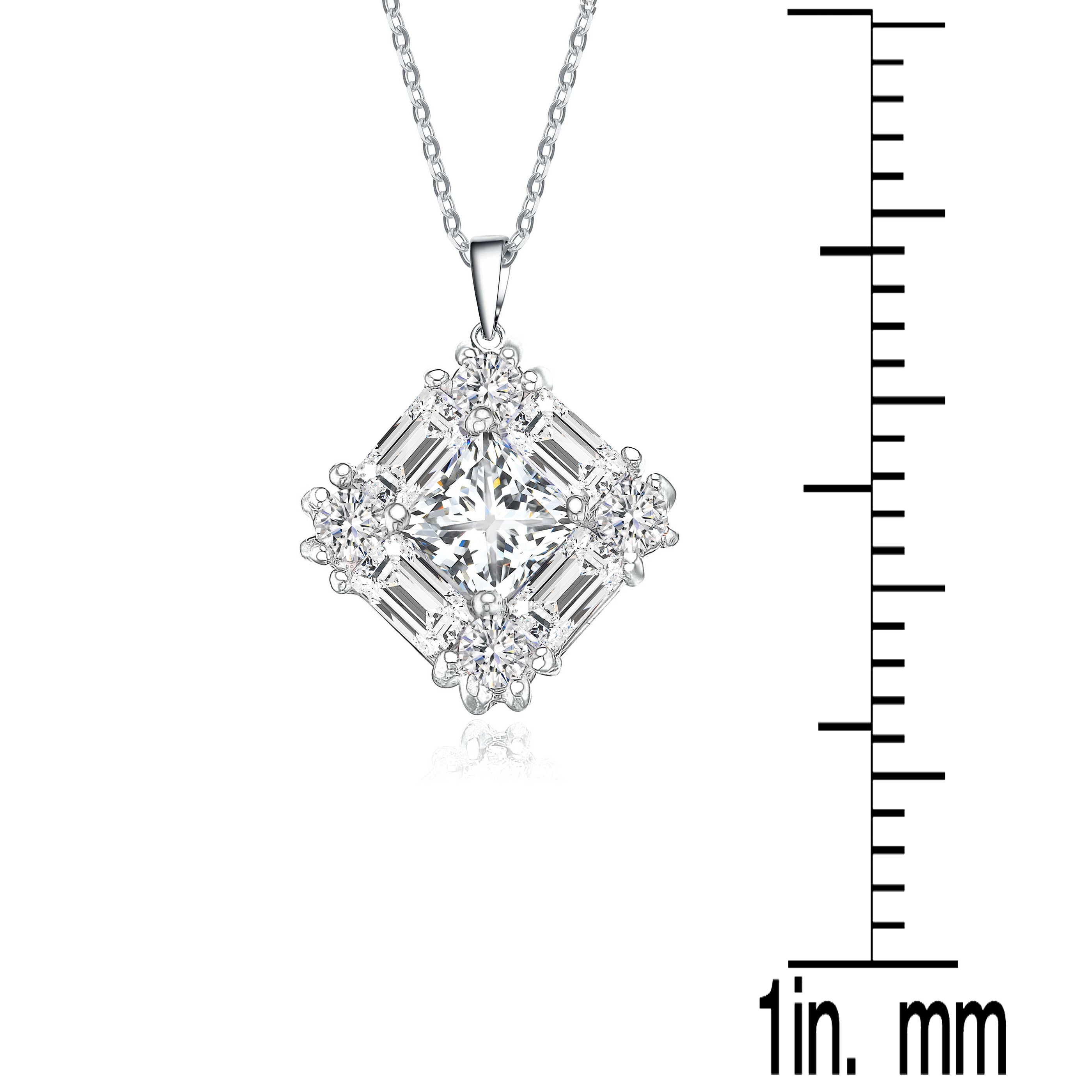 Odette Baguette Square Pendentif Necklace GENEVIVE
