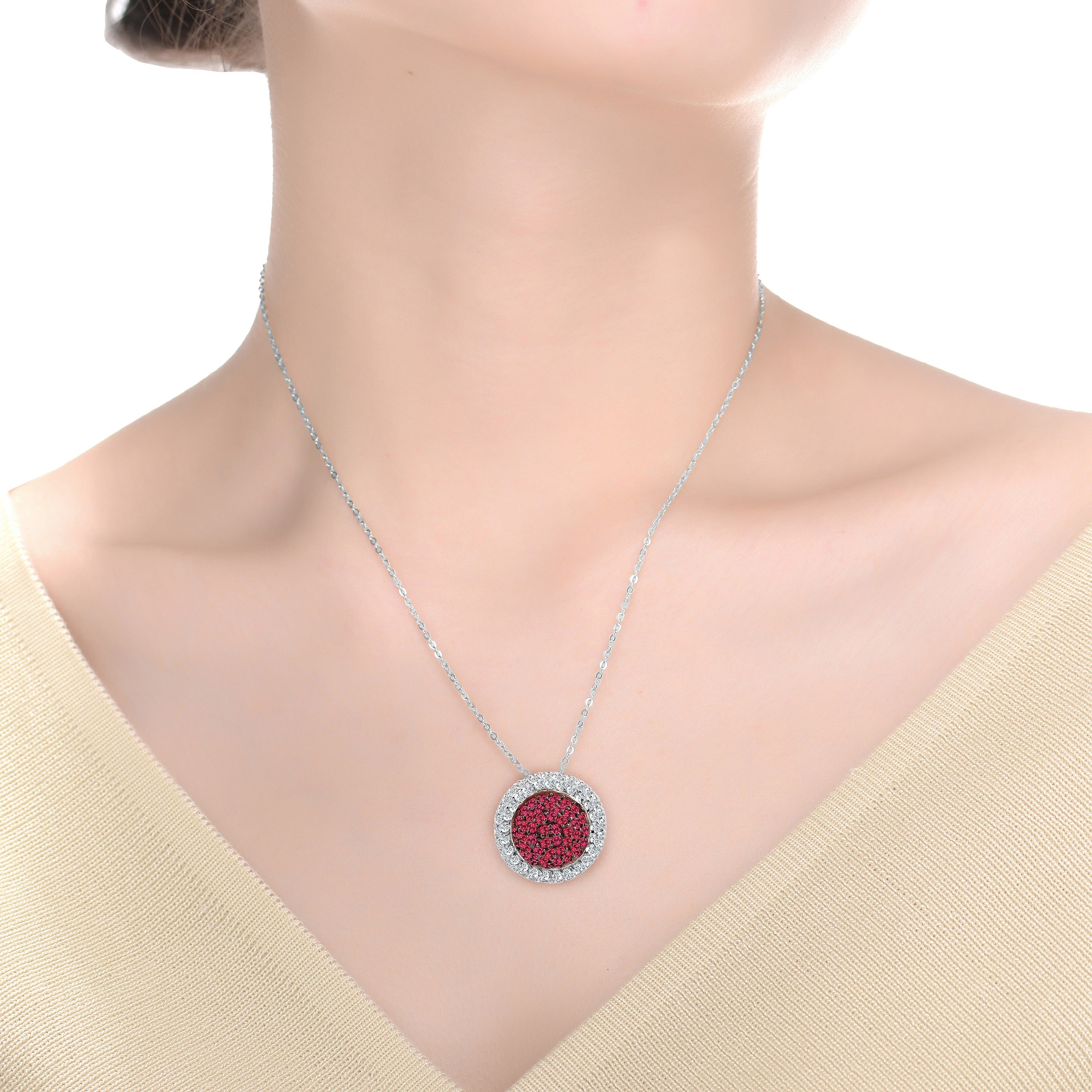 Laurie Midi Round Pendant Necklace GENEVIVE