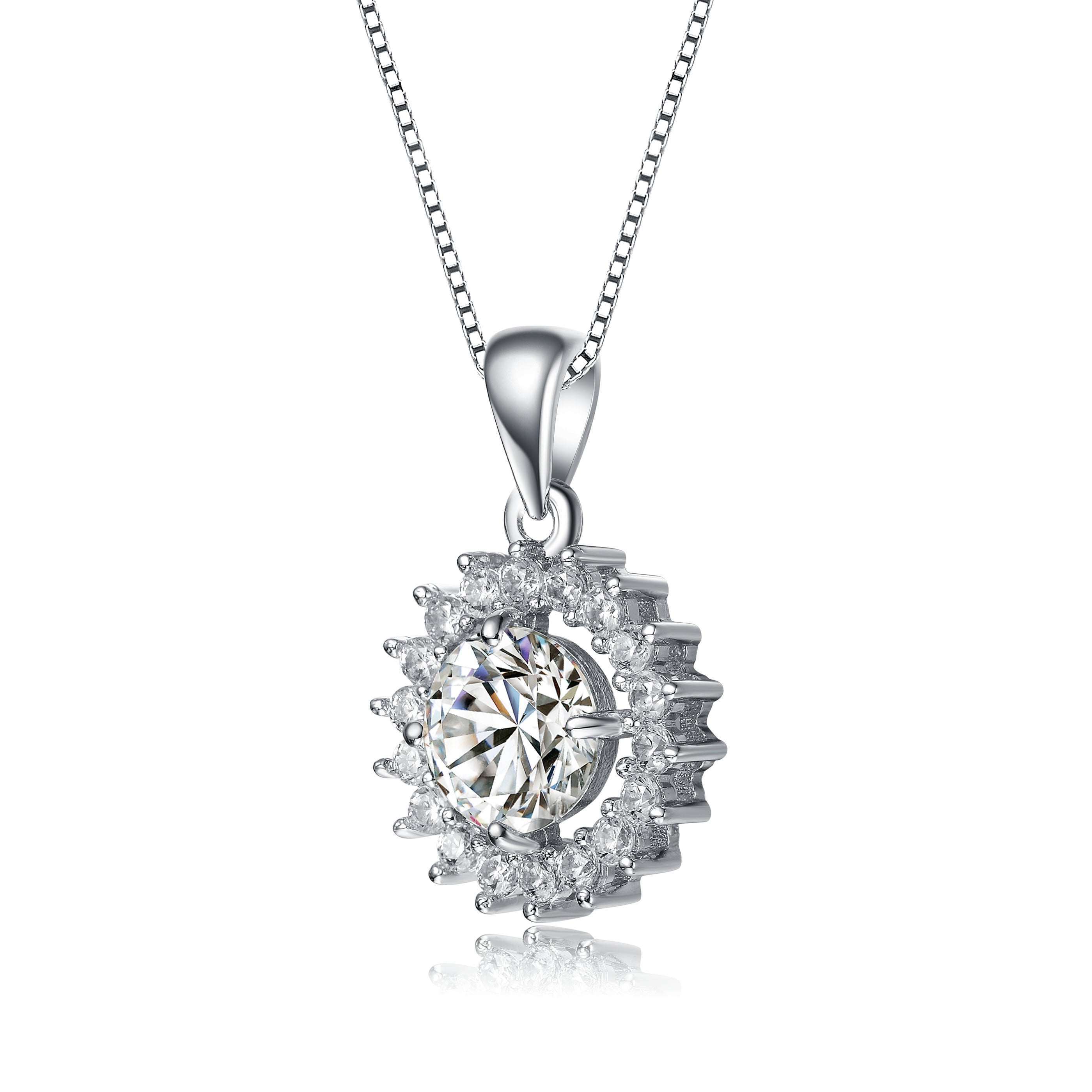 Les Haudères Snowflake Halo Pendant Necklace GENEVIVE