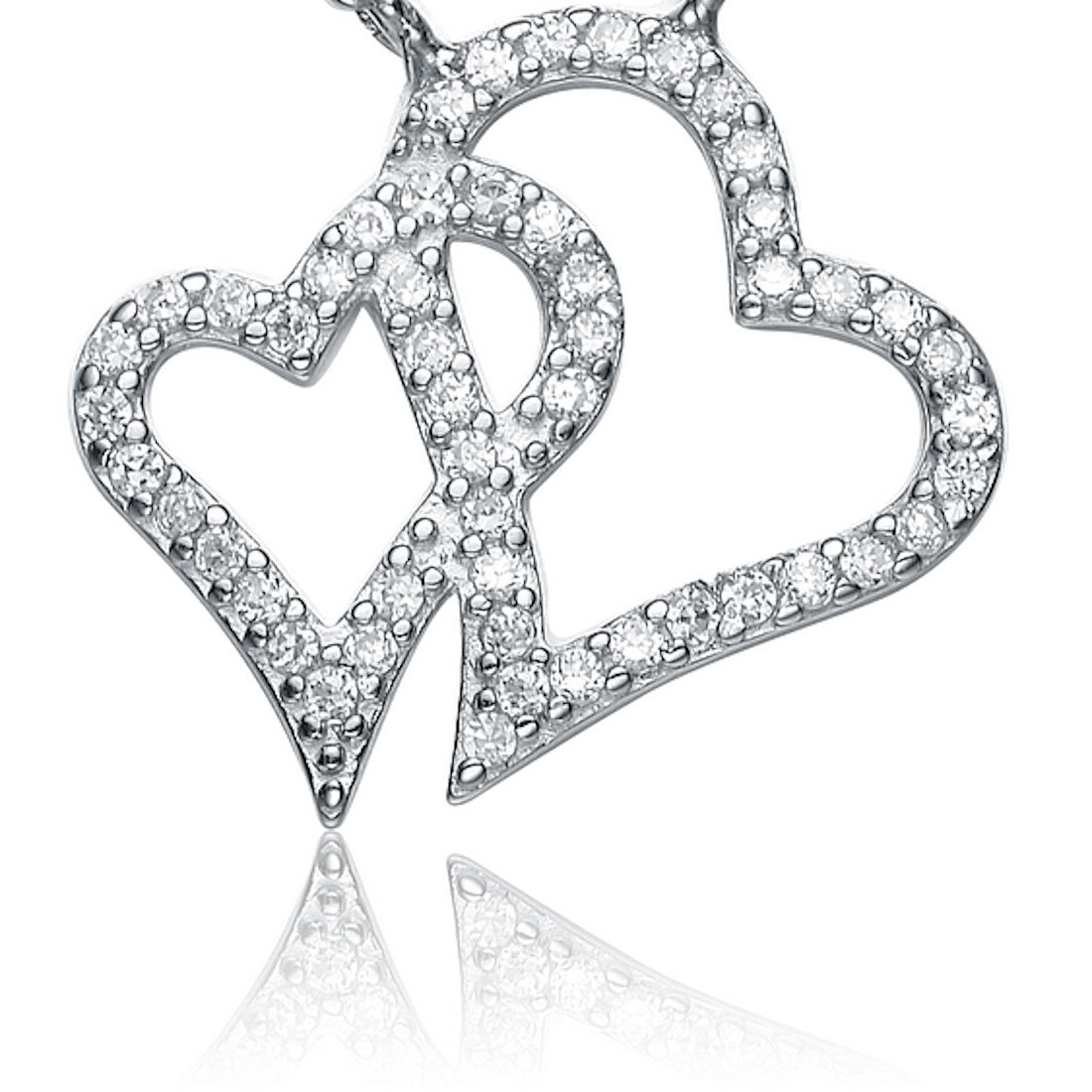 Double Hearts Coeur Necklace GENEVIVE