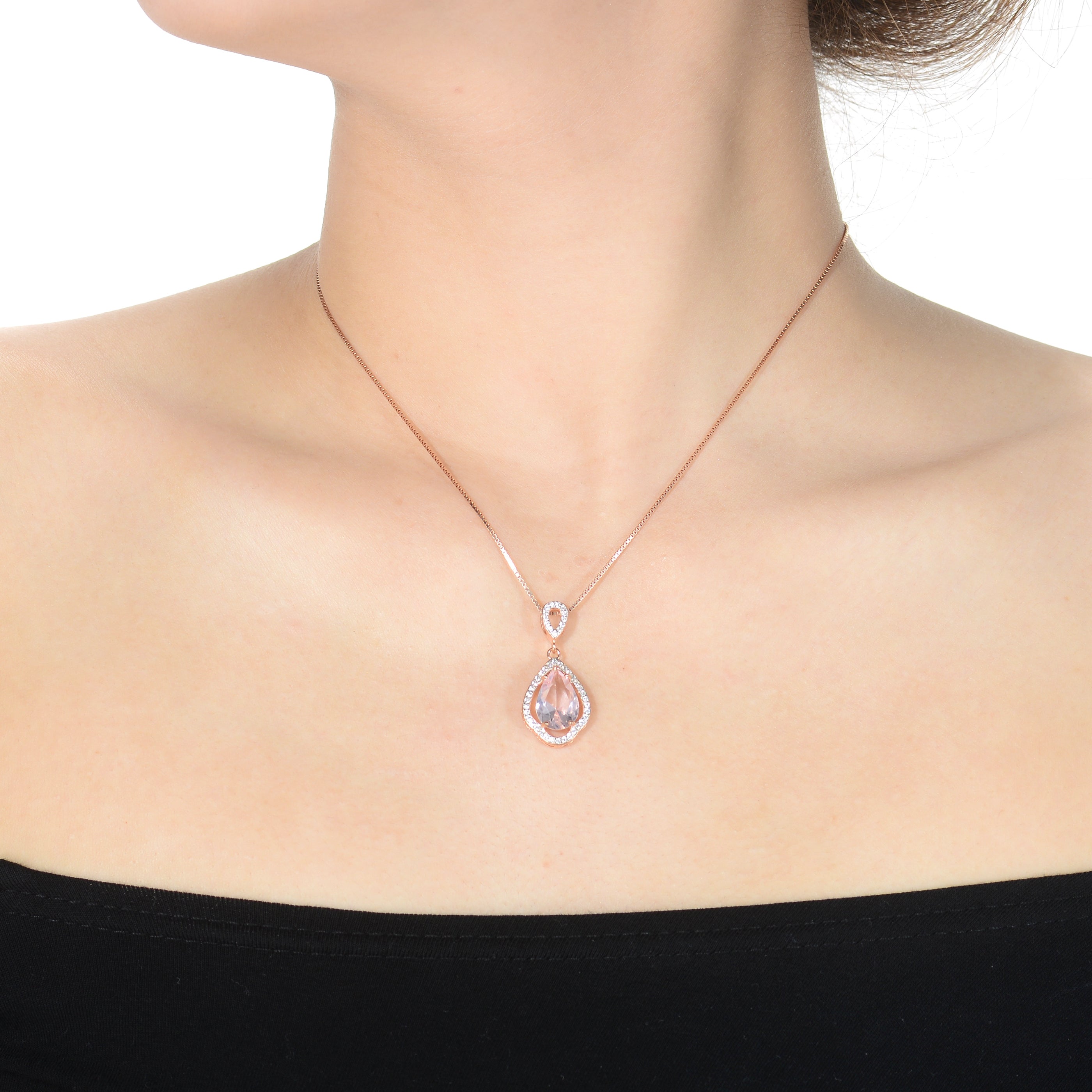 Juliette Light Purple Halo Teardrop Pendant GENEVIVE