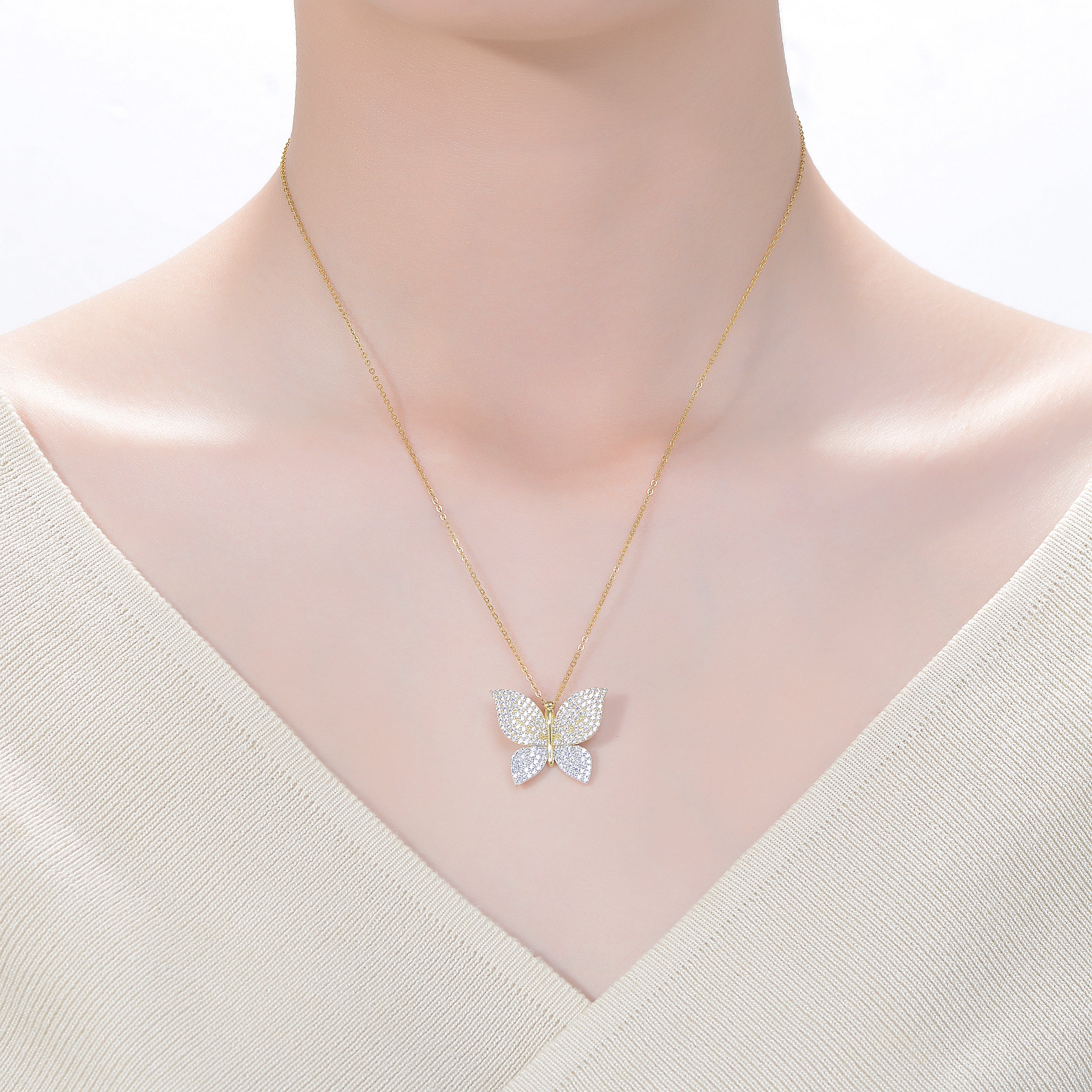 Adele Dainty Link Butterfly Necklace GENEVIVE