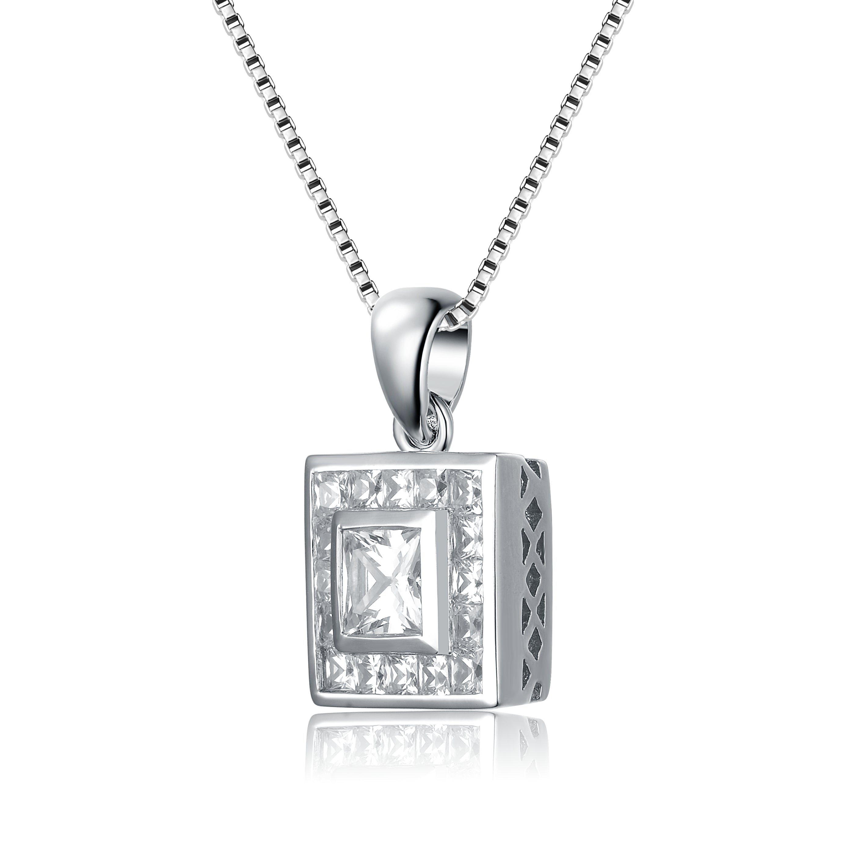 Déco Classic Square Mirror Necklace GENEVIVE
