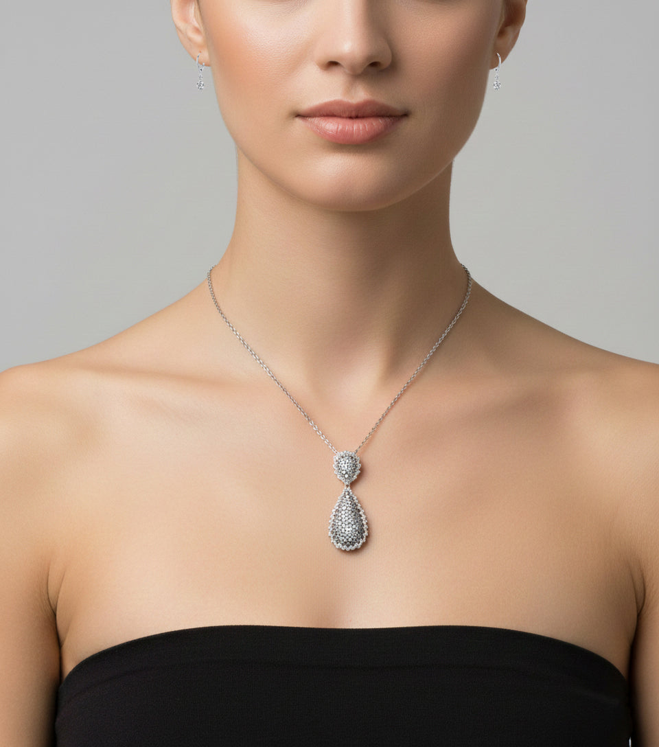 Anne Double Teardrop Pendant Necklace GENEVIVE