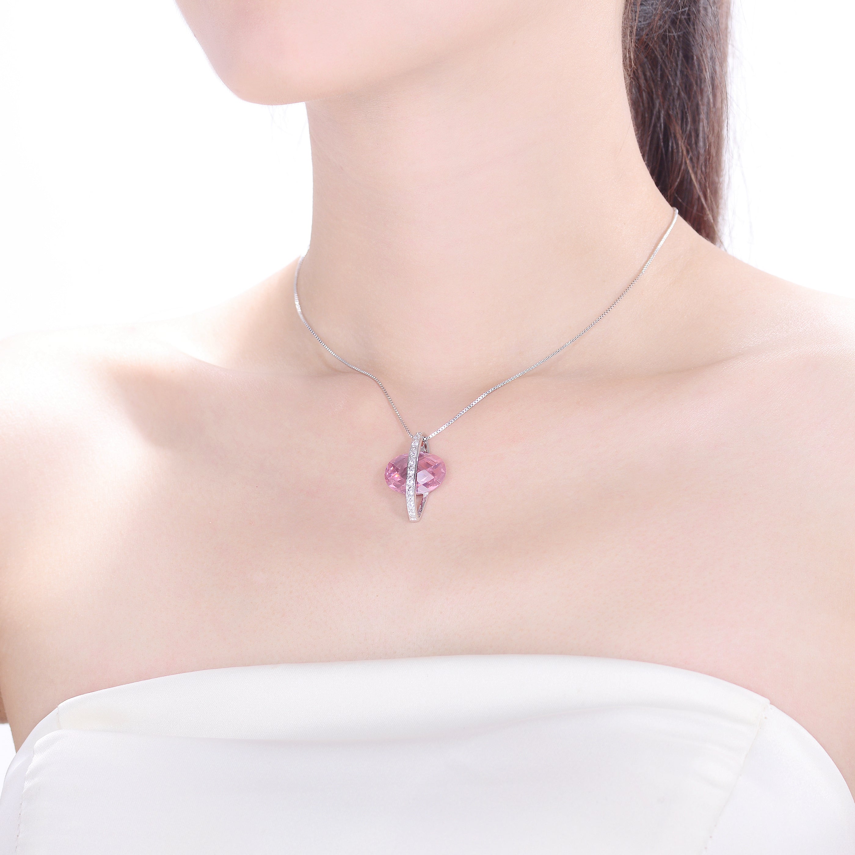 Marguerite Dainty Symmetrical Pink Pendant GENEVIVE