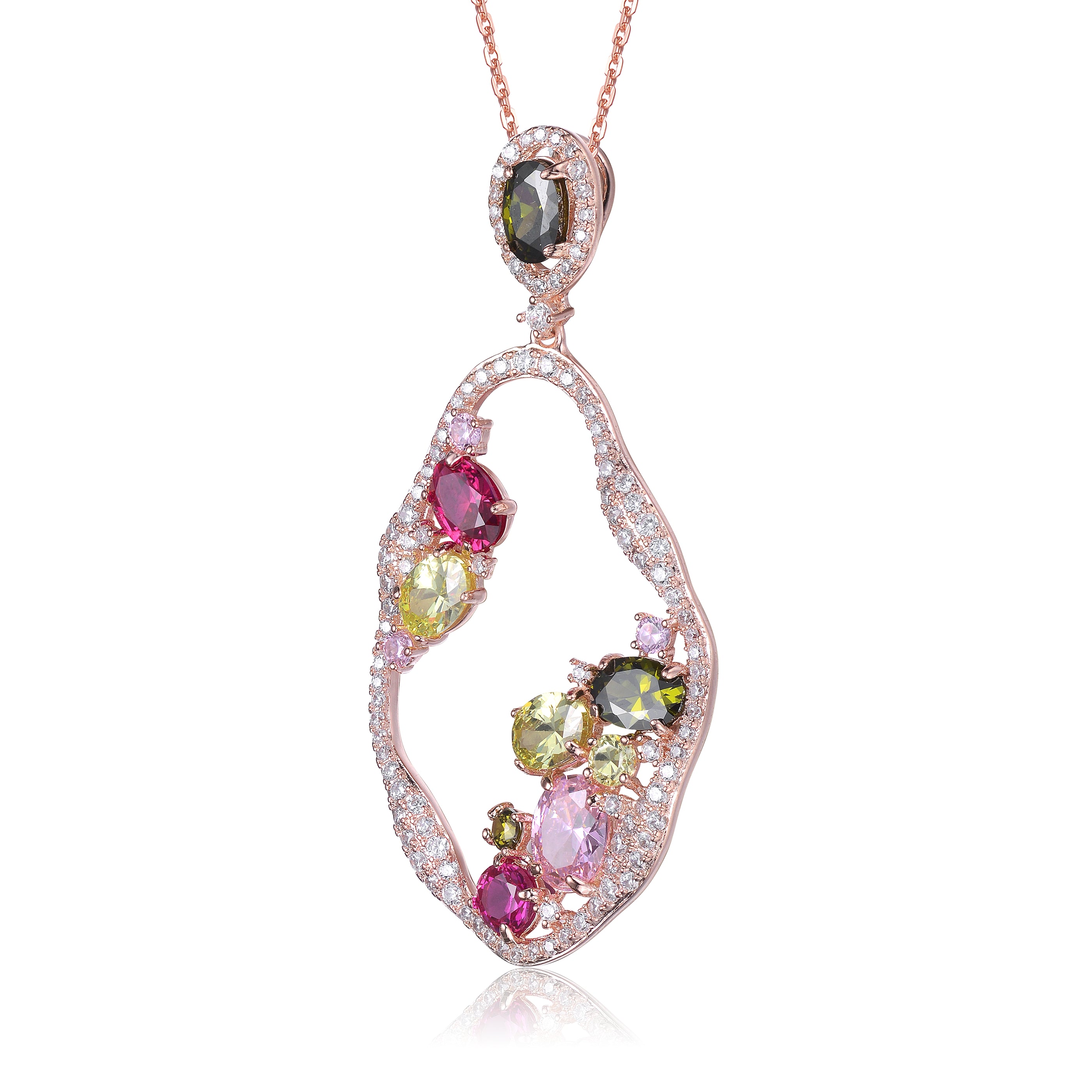 Élise Asymmetrical Oval Pendentif Necklace GENEVIVE