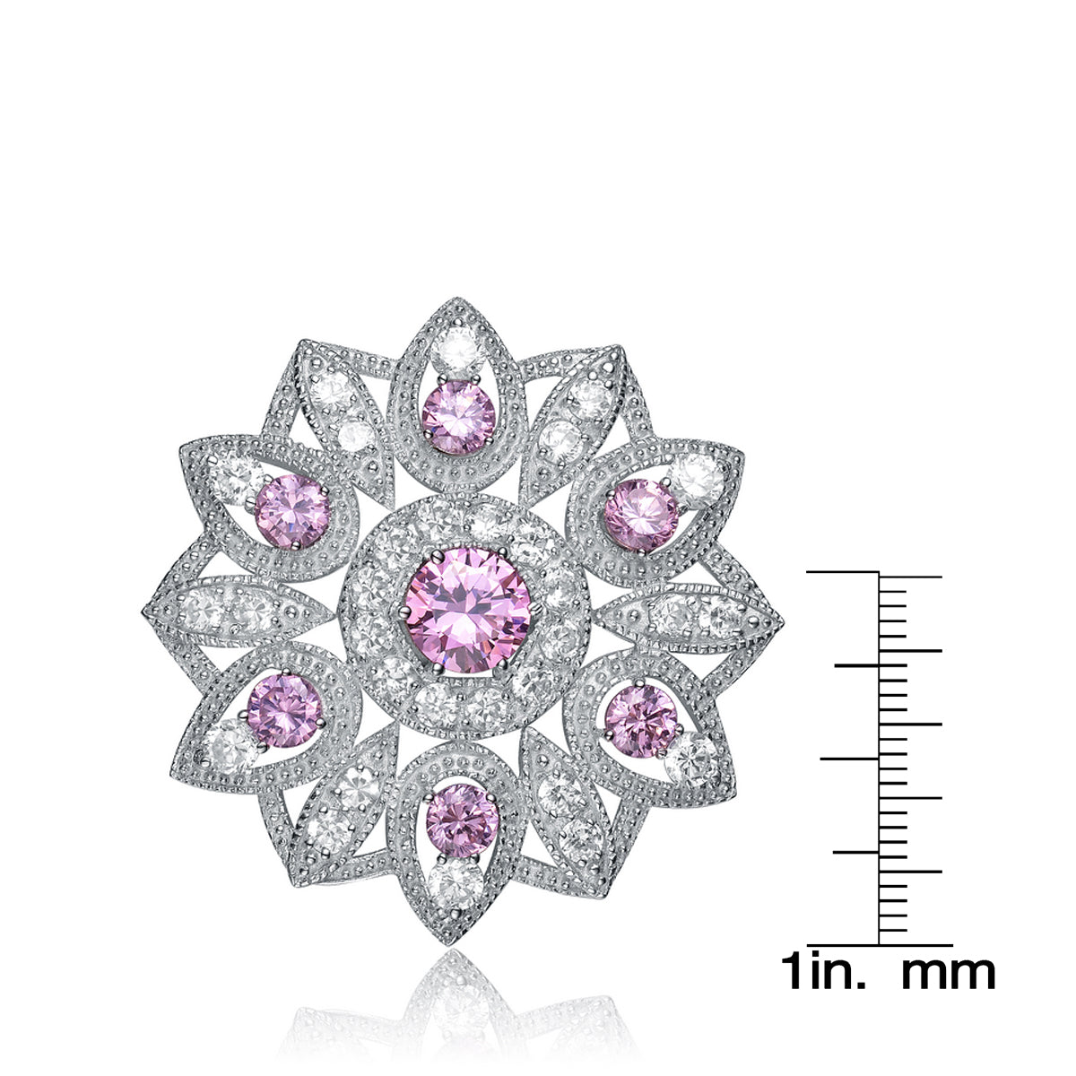 Estelle Purple and Clear Flower Pin GENEVIVE