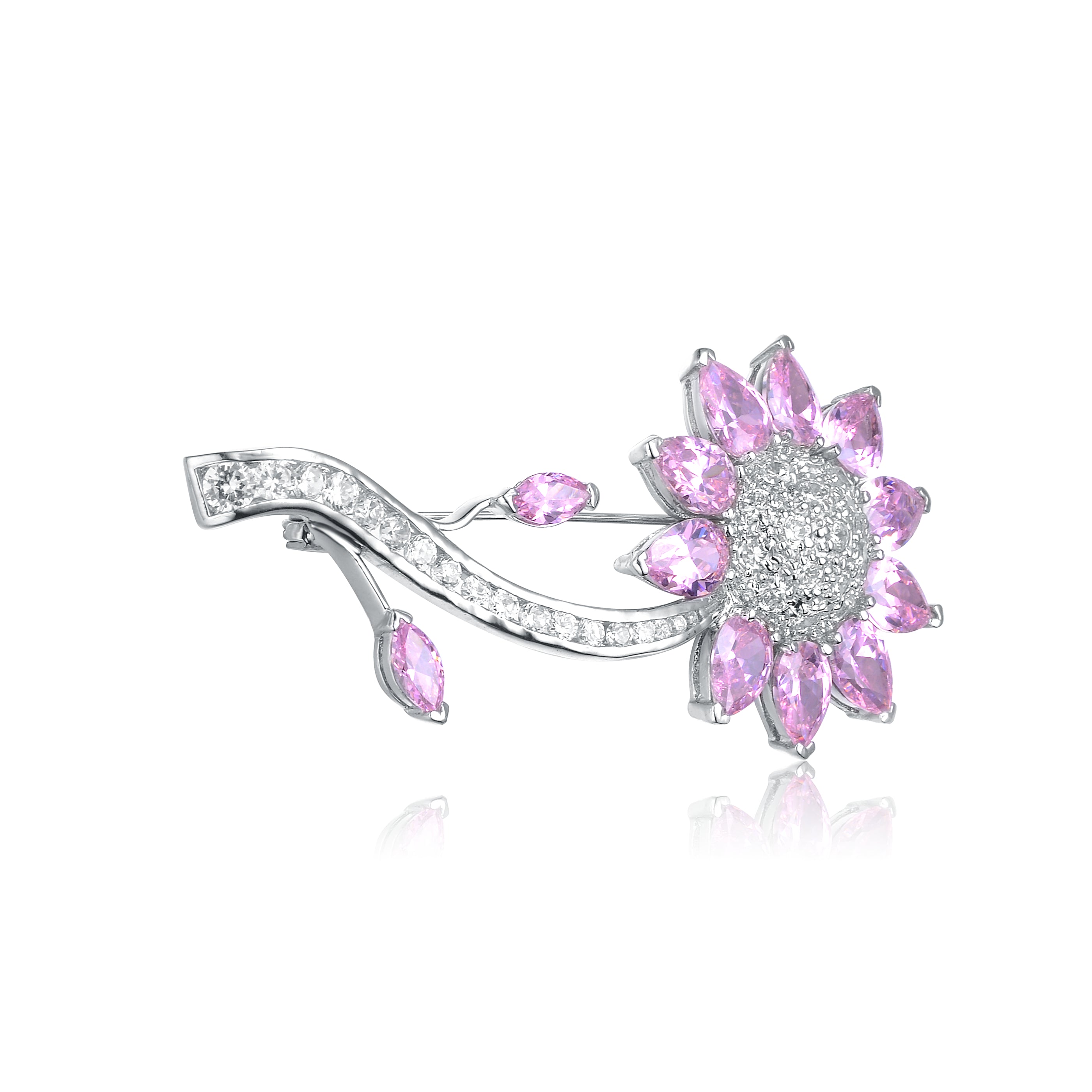Louise Soleil Pink Sunflower Pin GENEVIVE