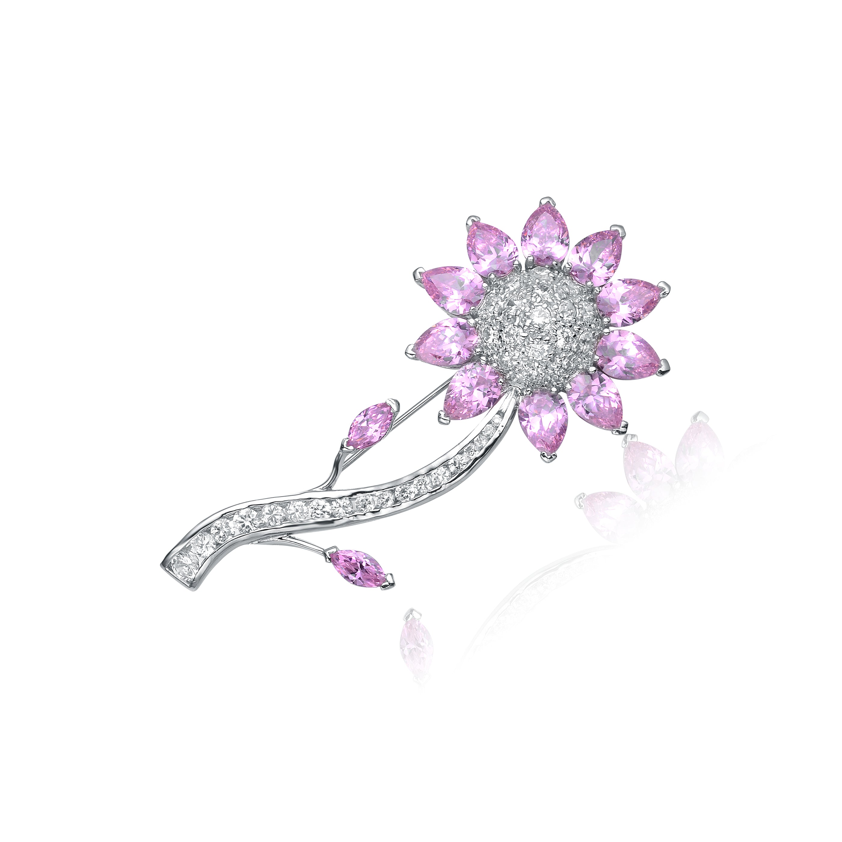 Louise Soleil Pink Sunflower Pin GENEVIVE
