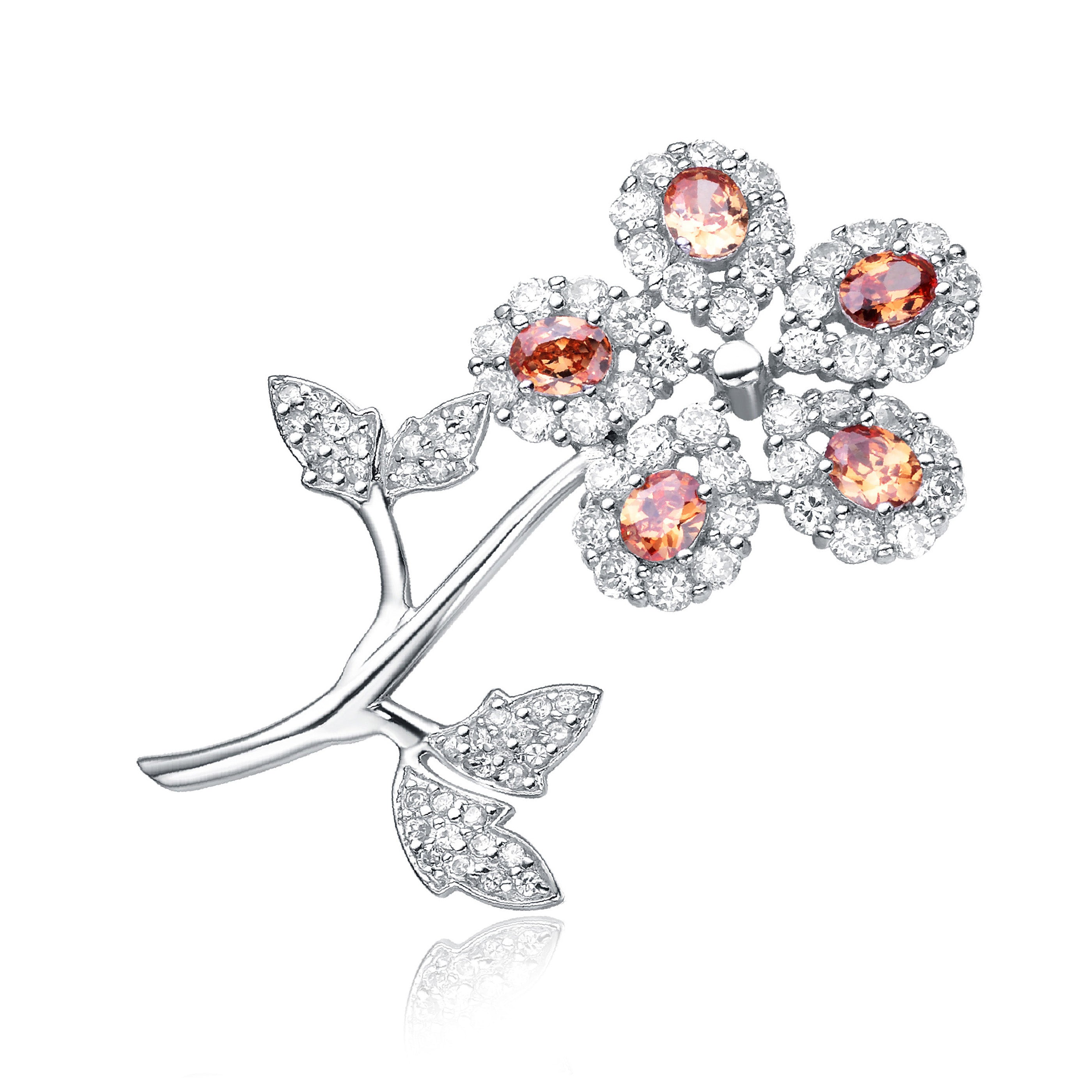 Lisette Champagne Flower Shape Pin GENEVIVE