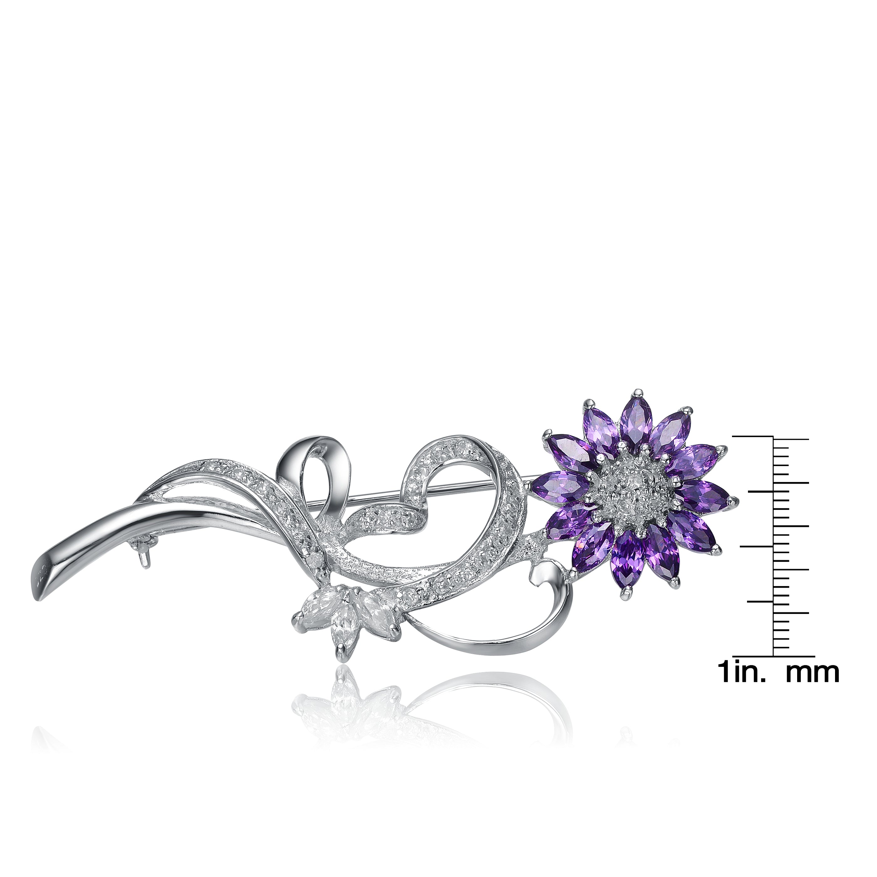 Rochelle Purple Daisy Pin GENEVIVE