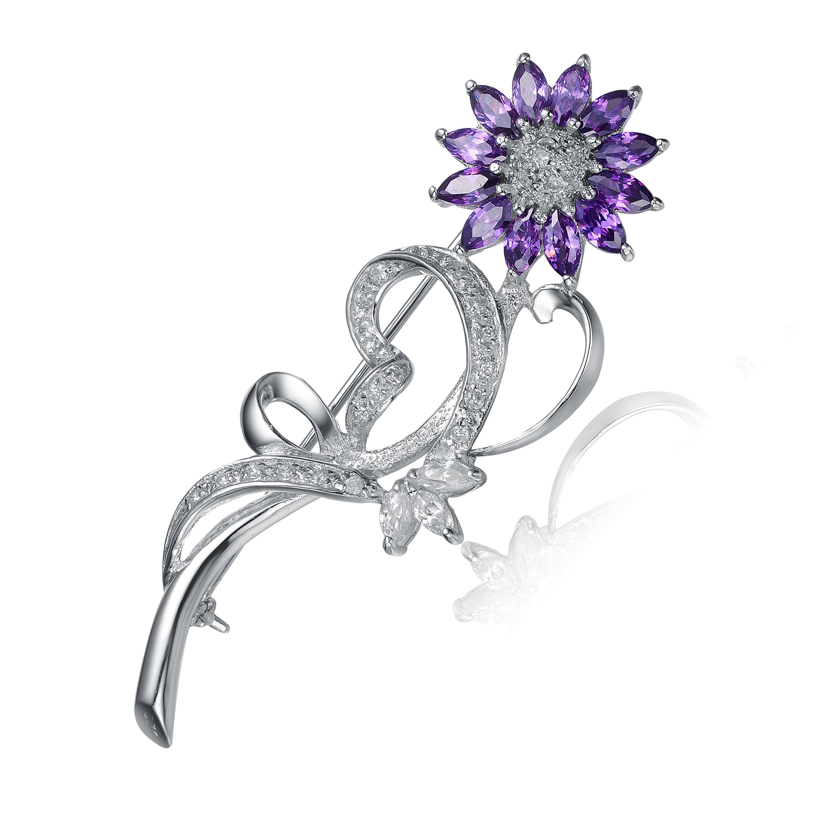 Rochelle Purple Daisy Pin GENEVIVE
