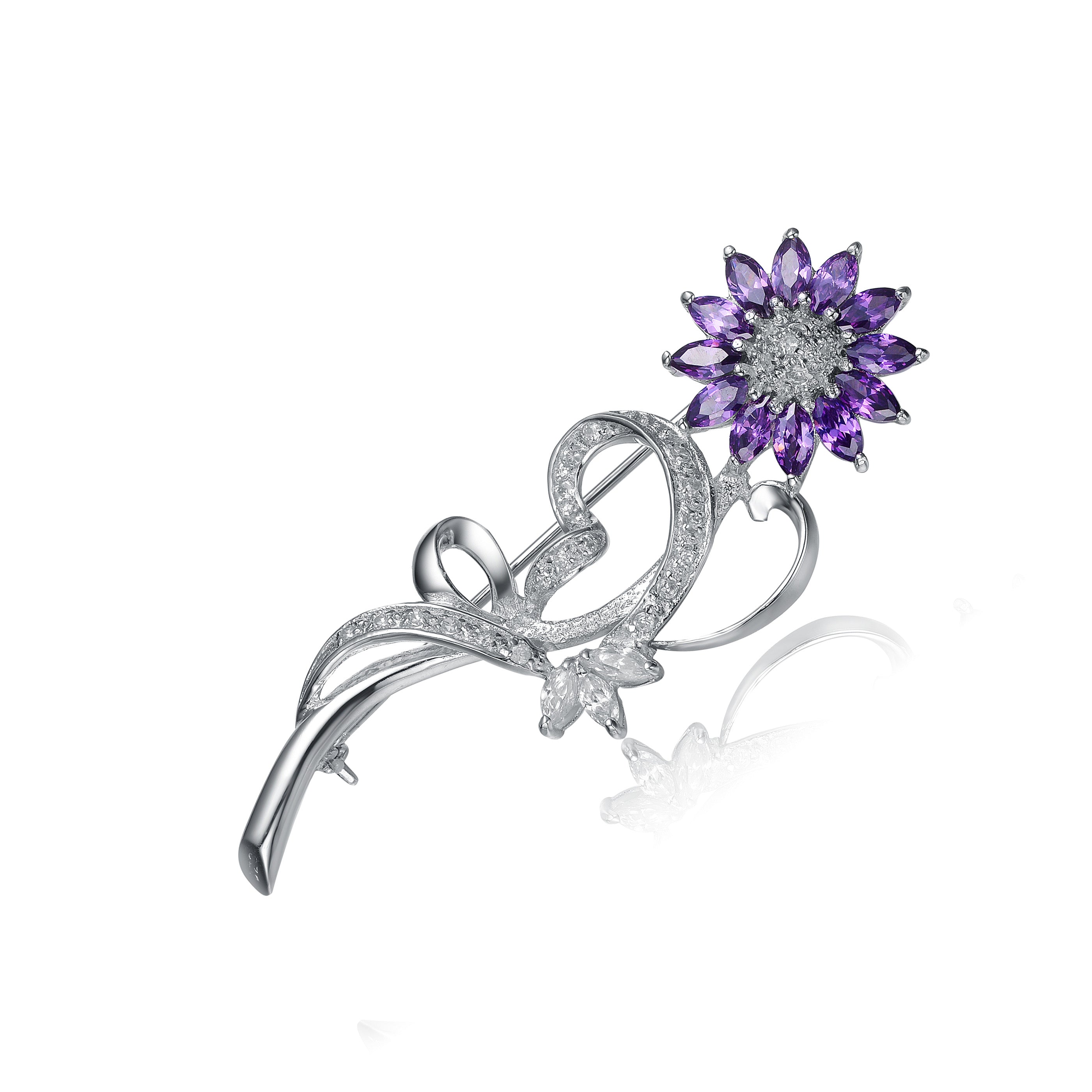 Rochelle Purple Daisy Pin GENEVIVE