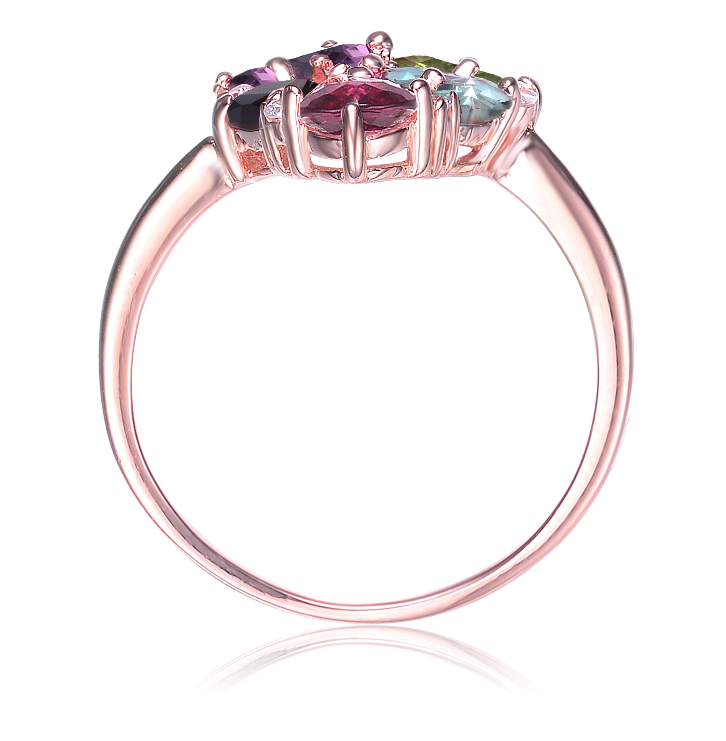 Nadine Cocktail Multi Colored Oval and Round Pave Last Pair Ring GENEVIVE
