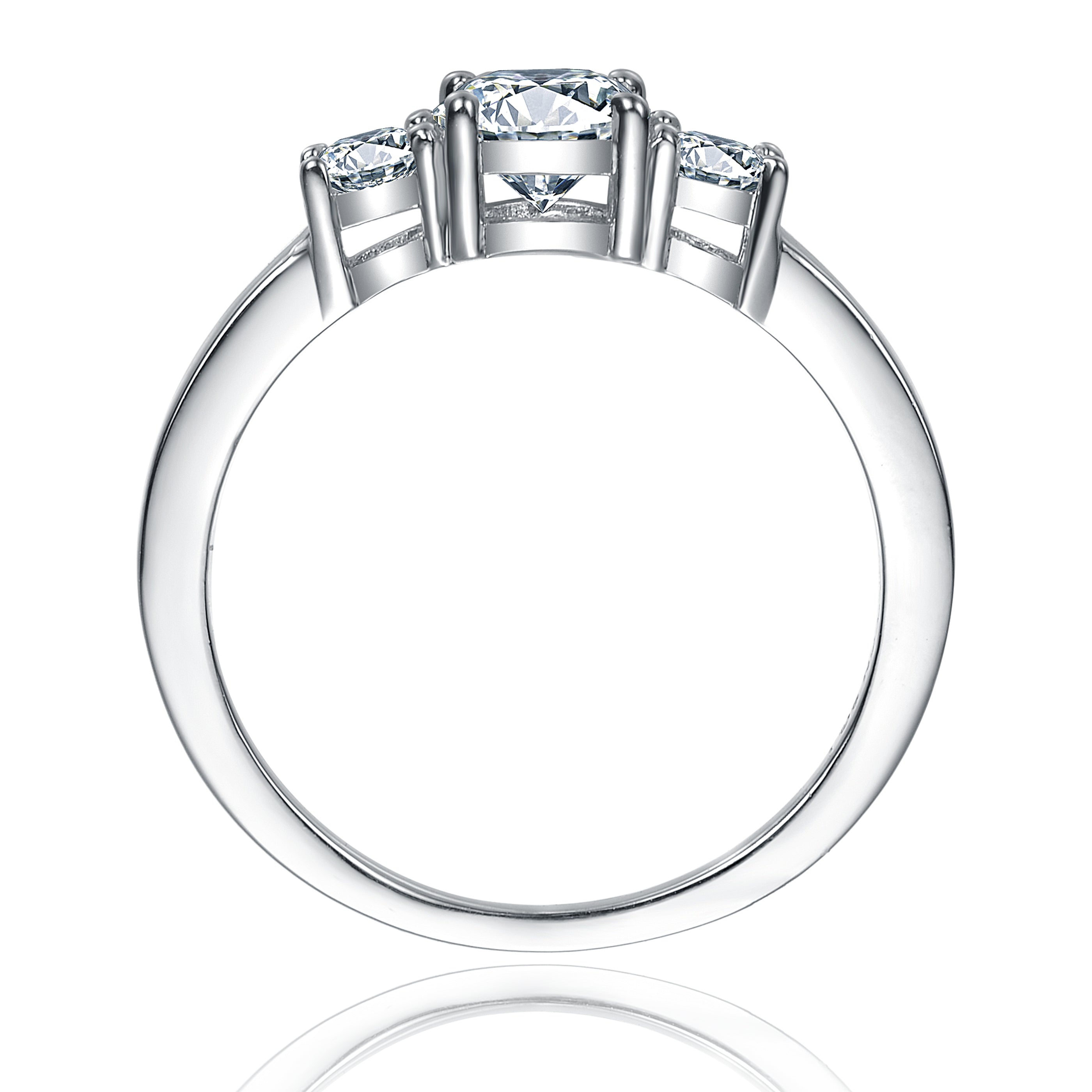 Gabrielle Three-Stone Couture Engagement Ring GENEVIVE