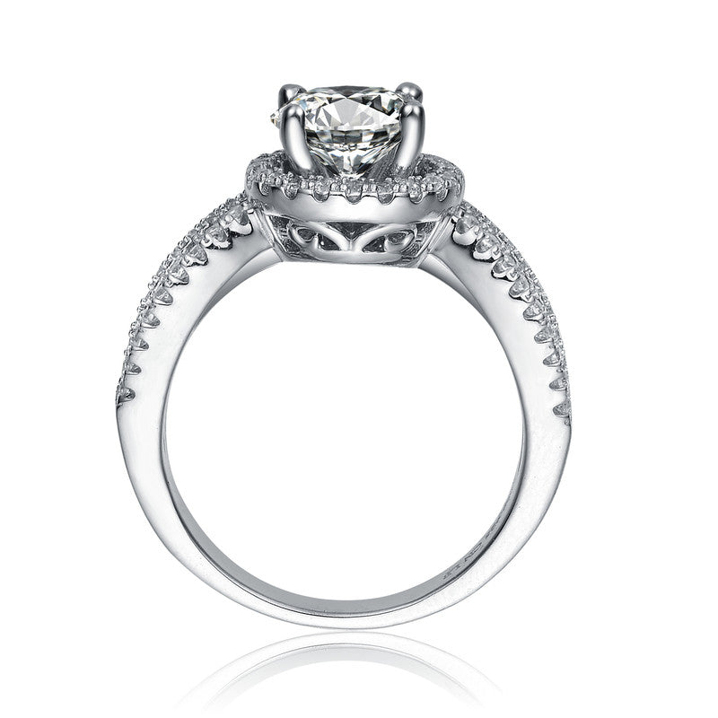 Manon Halo Round Cut Couture Ring GENEVIVE
