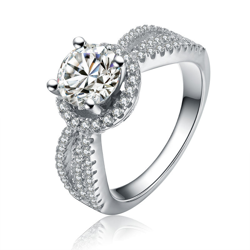 Manon Halo Round Cut Couture Ring GENEVIVE