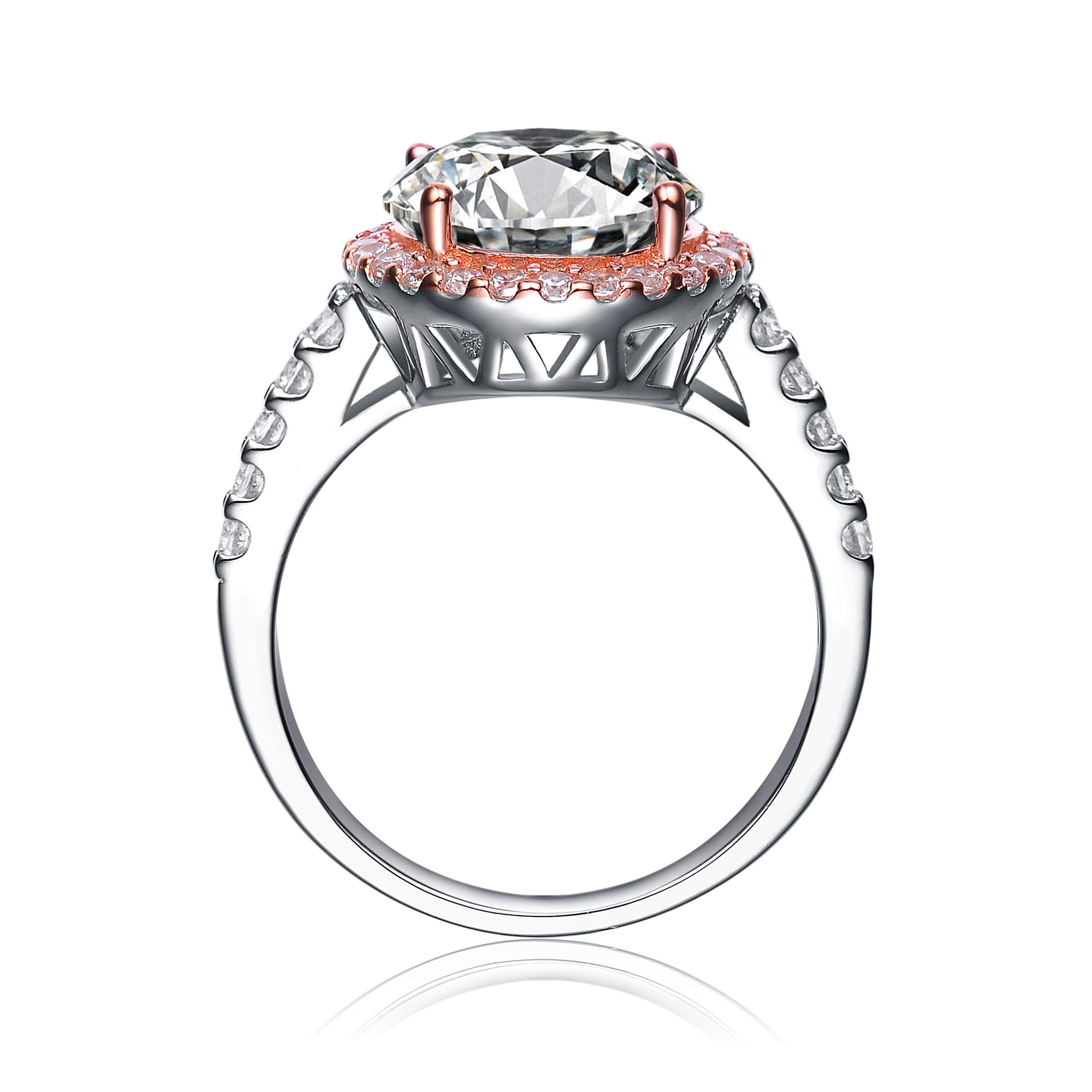 Marie Rose Gold Circle Solitaire Engagement Ring GENEVIVE