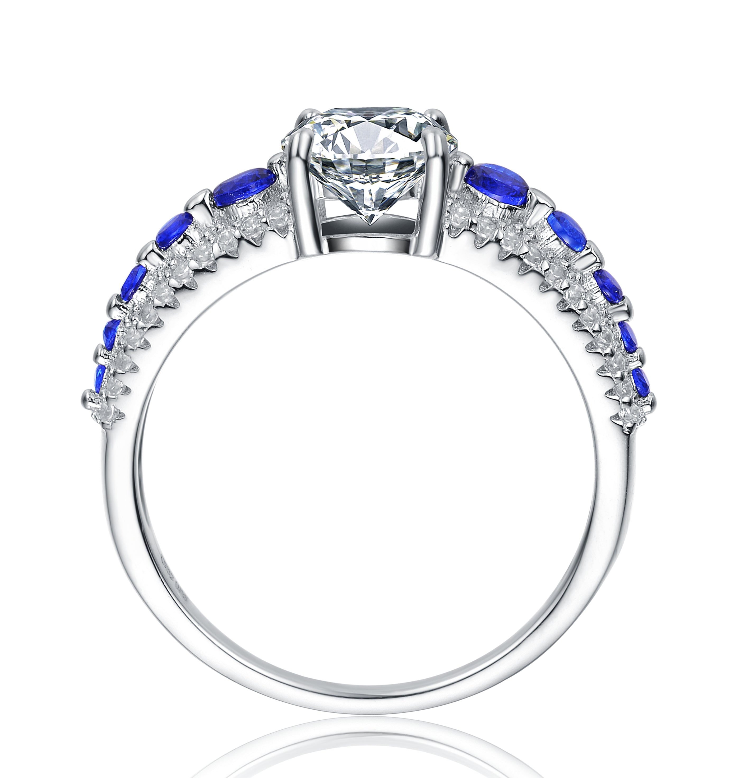 Noémie Retro Blue Engagement Couture Ring GENEVIVE