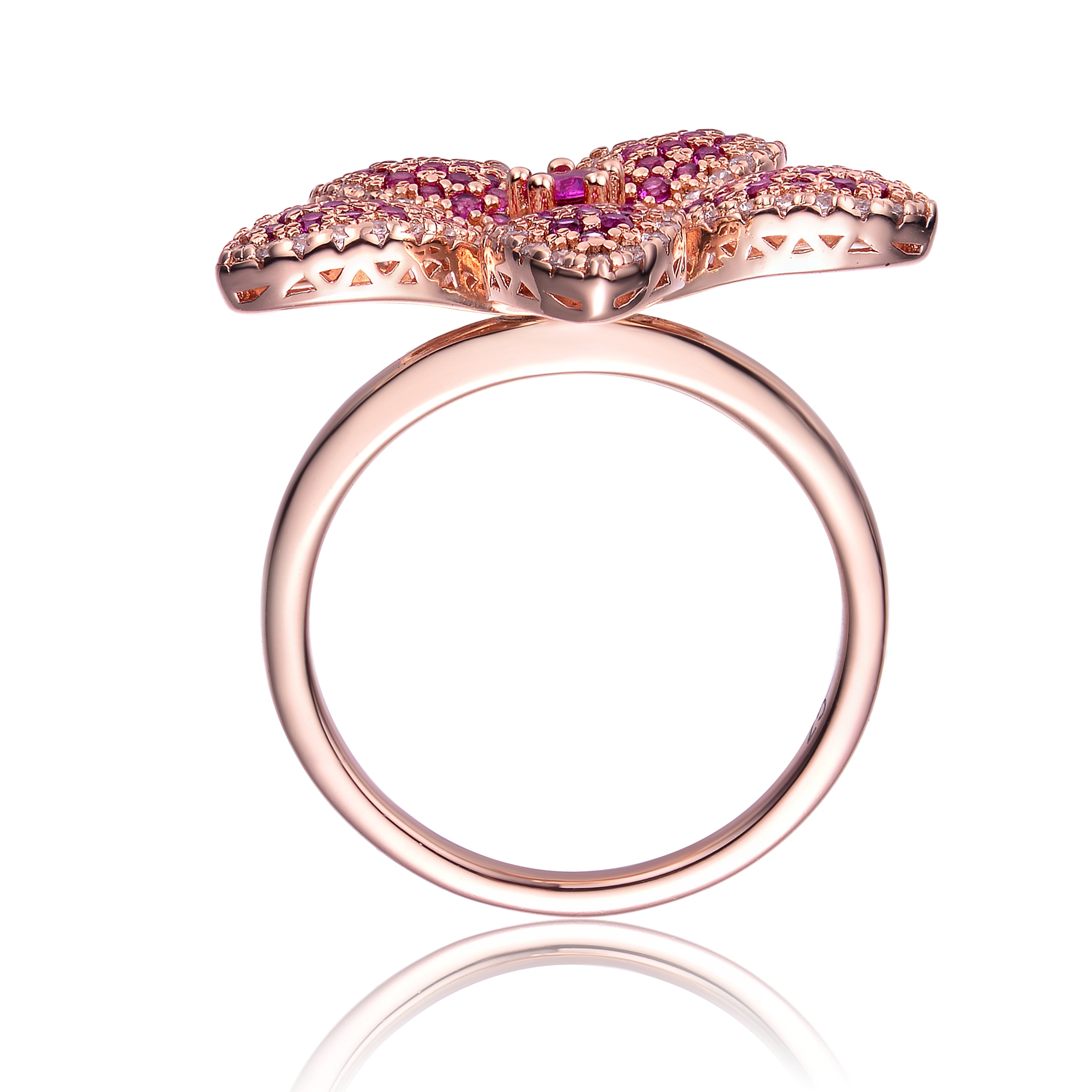 Louise Malibu Couture Pink Flower Cocktail Ring GENEVIVE