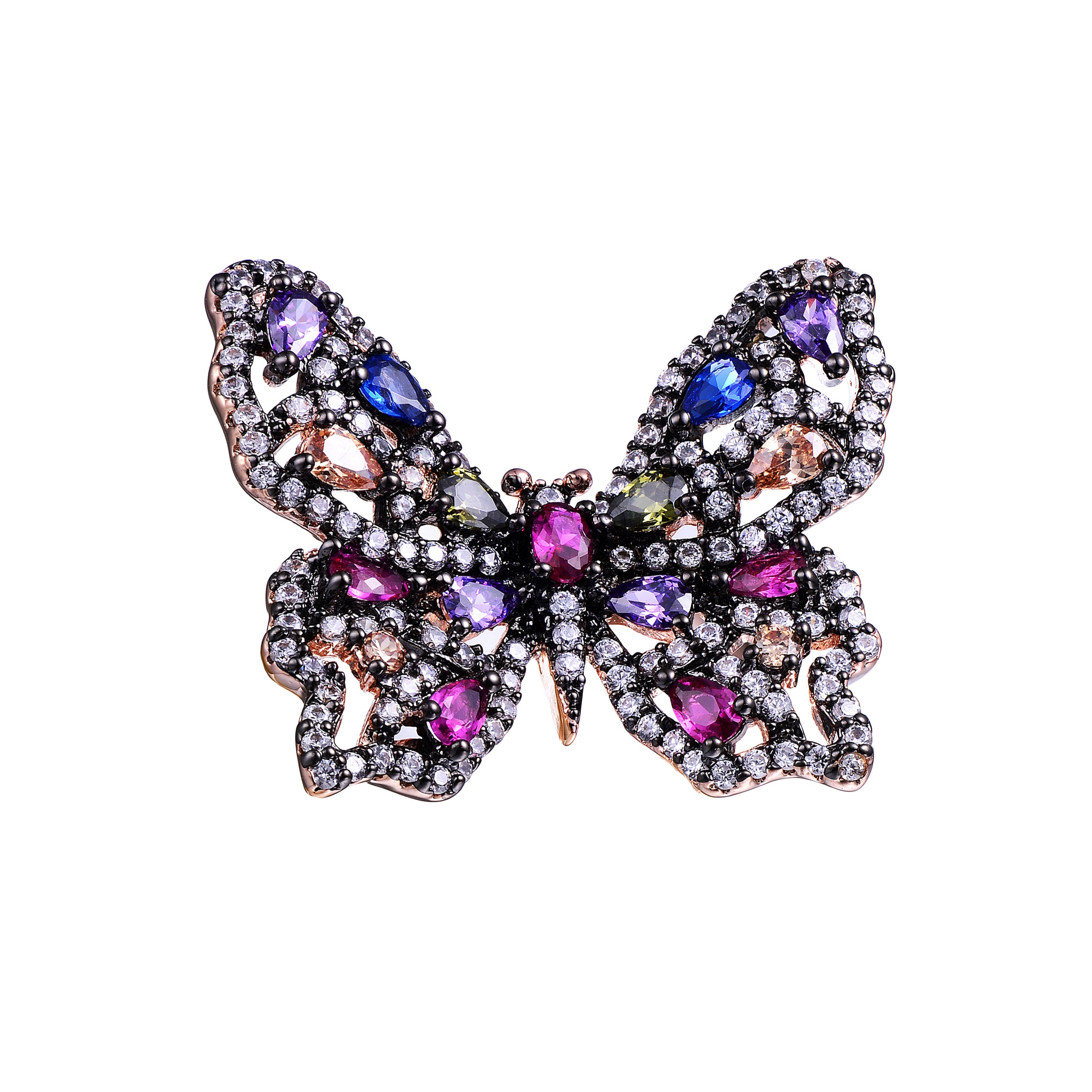 Louise Black Butterfly Ring GENEVIVE