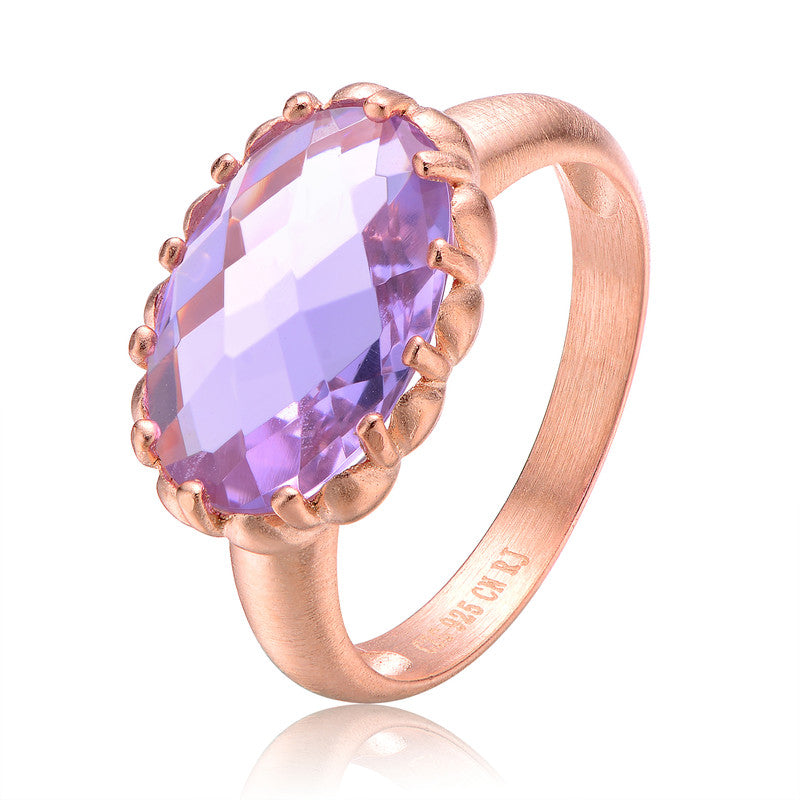 Colette Cocktail Smokey Oval Gem Ring GENEVIVE