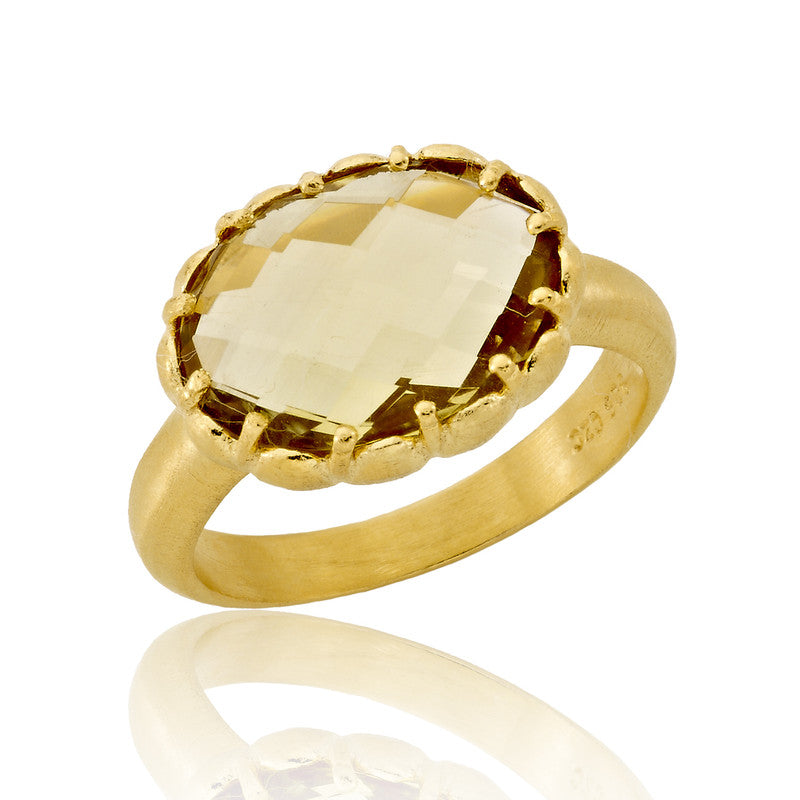 Colette Cocktail Smokey Oval Gem Ring GENEVIVE