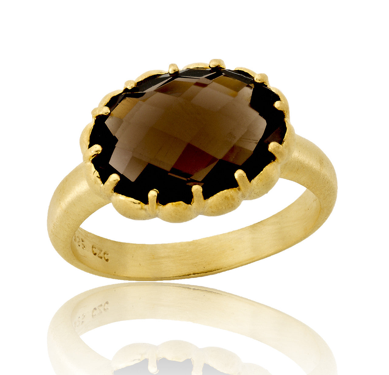 Colette Cocktail Smokey Oval Gem Ring GENEVIVE