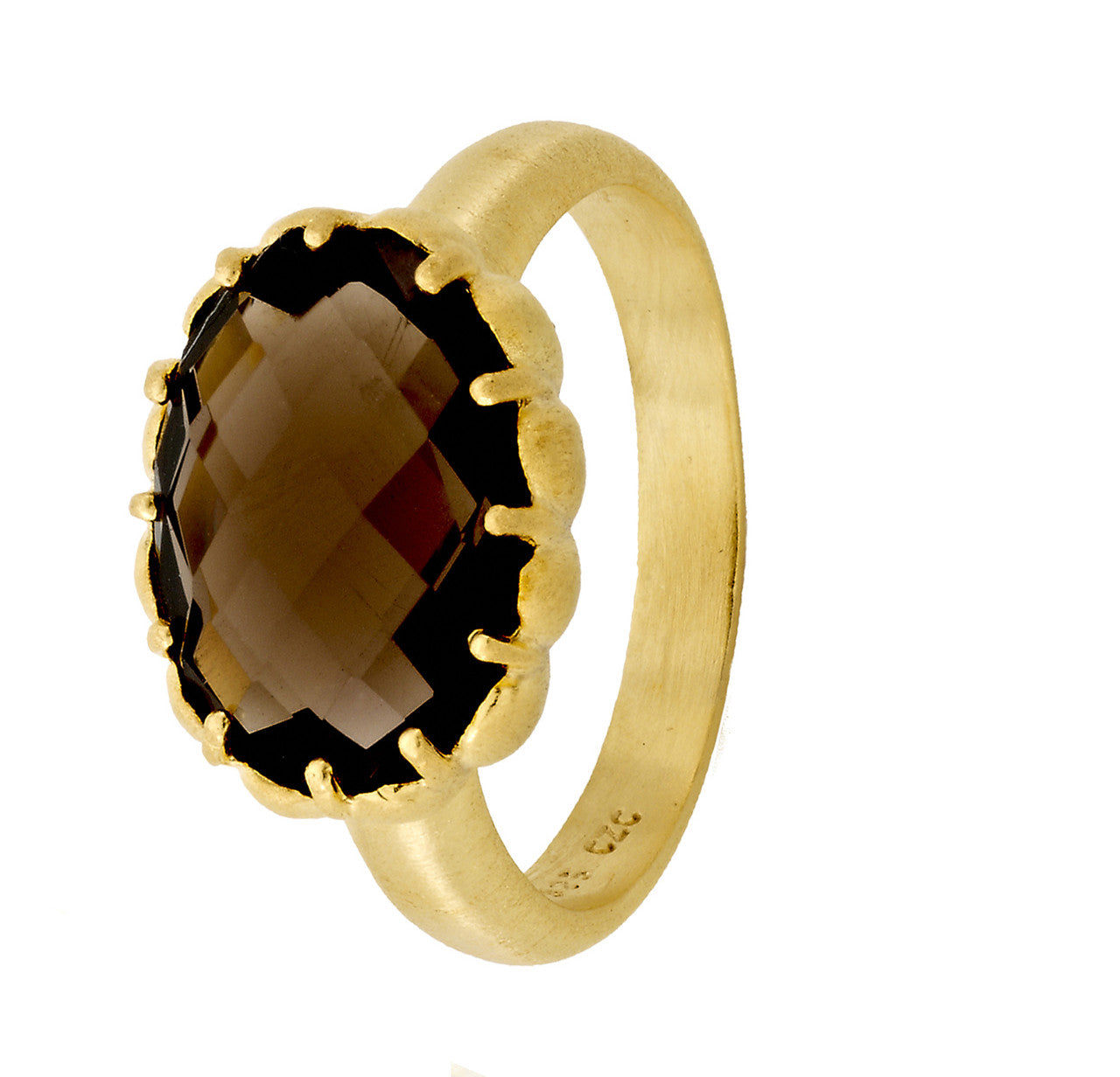 Colette Cocktail Smokey Oval Gem Ring GENEVIVE