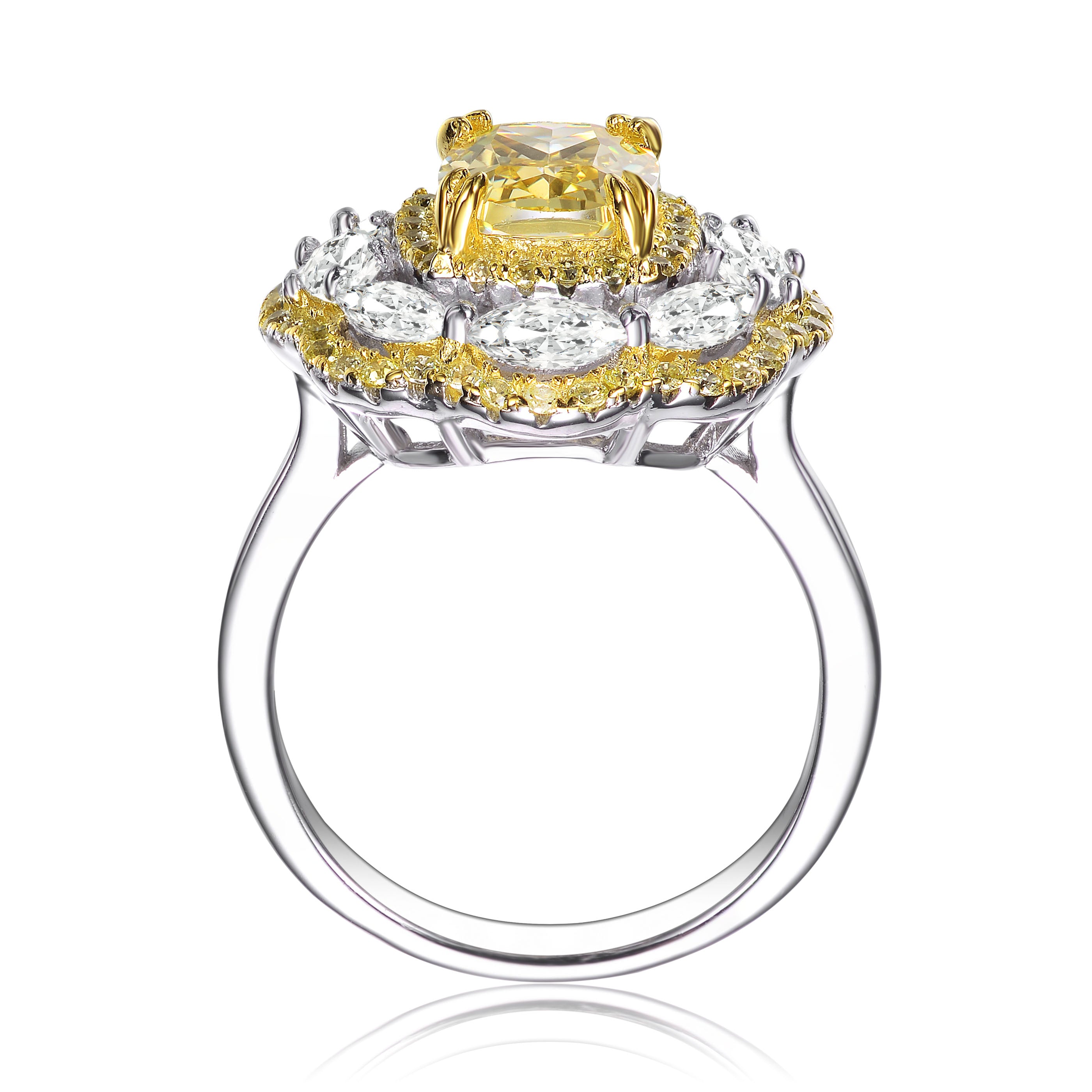 Noémie Yellow Triple Halo Limited Edition Ring GENEVIVE