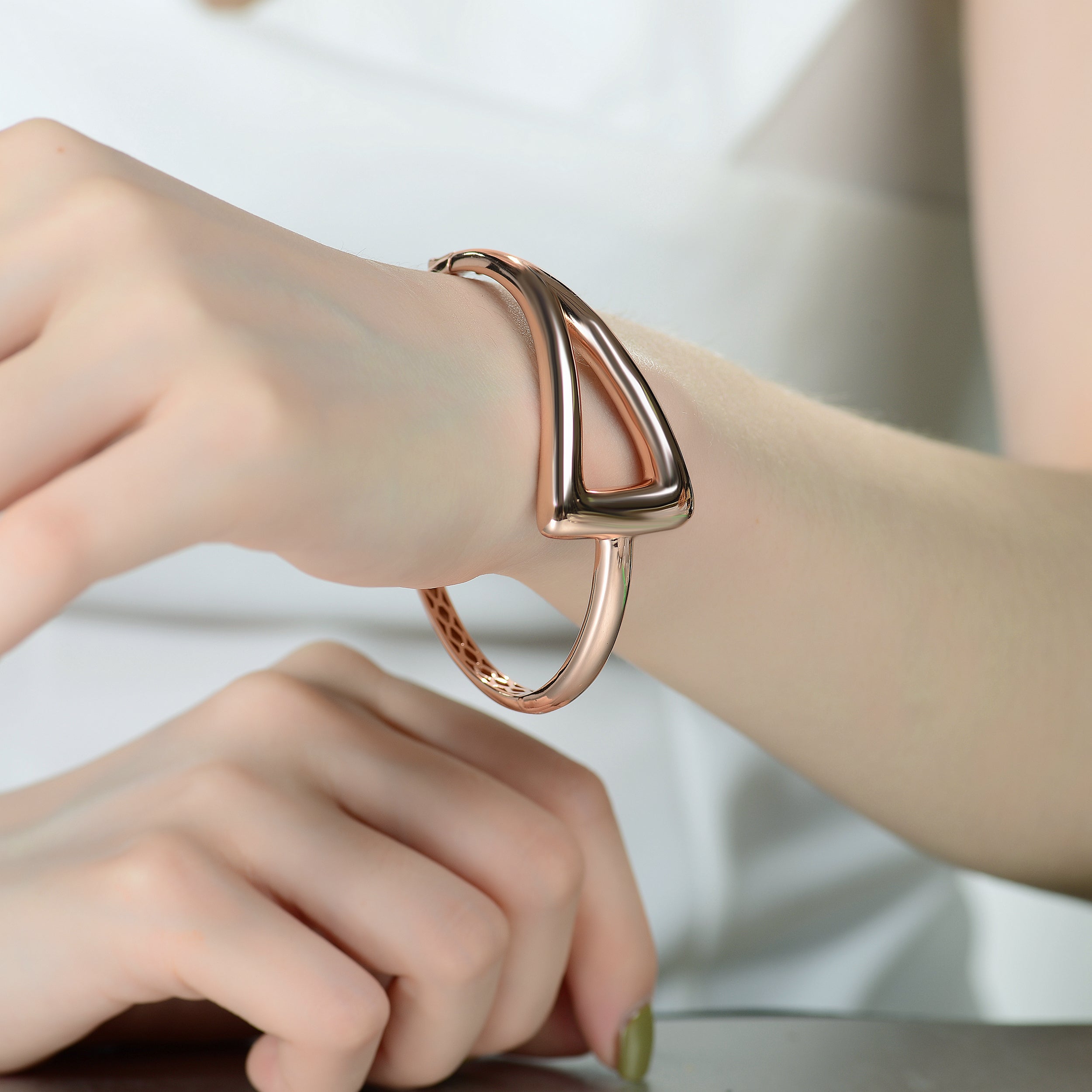 Vilette Rose Triangular Bangle Limited Edition Bracelet Genevive