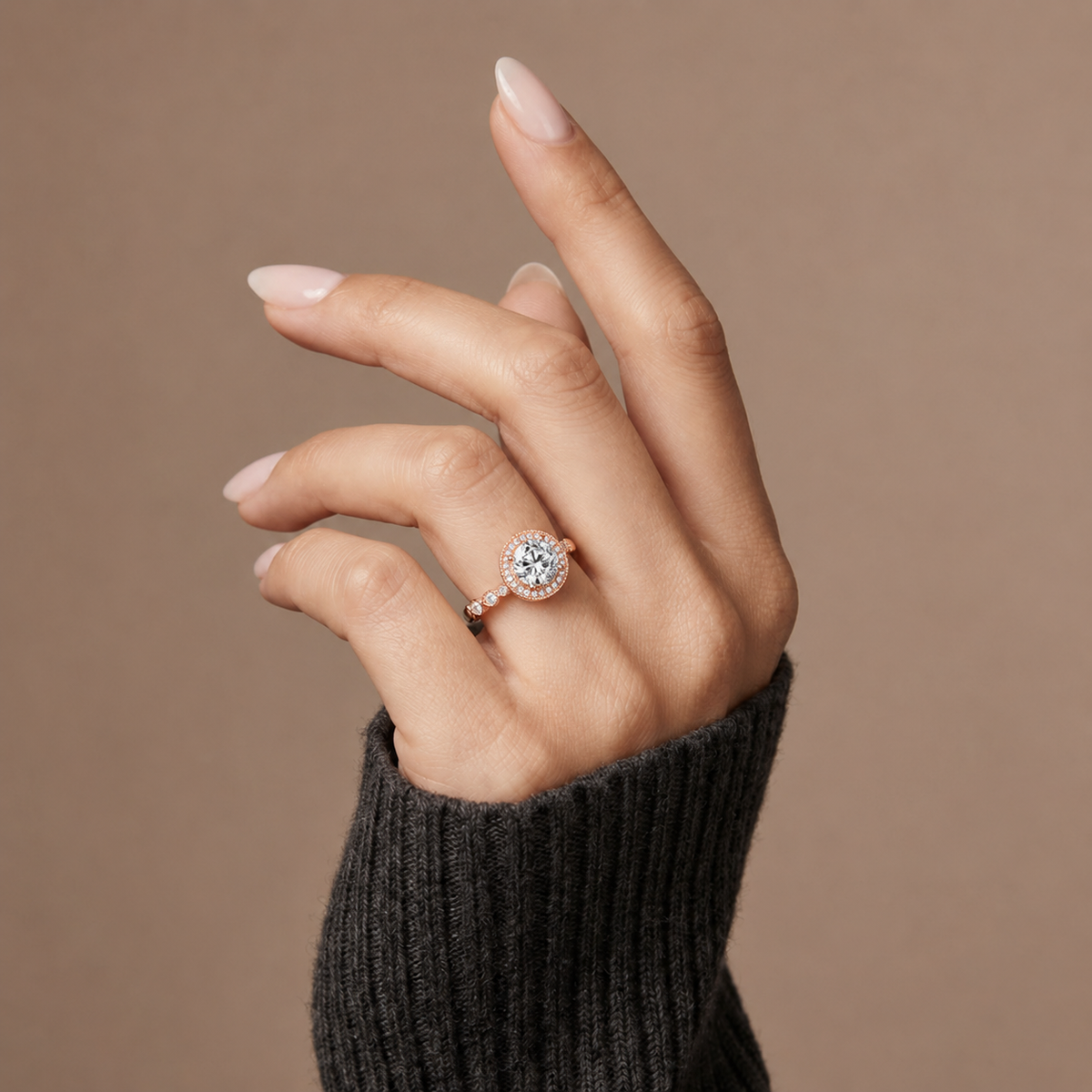 Palais Pave Solitaire Ring GENEVIVE