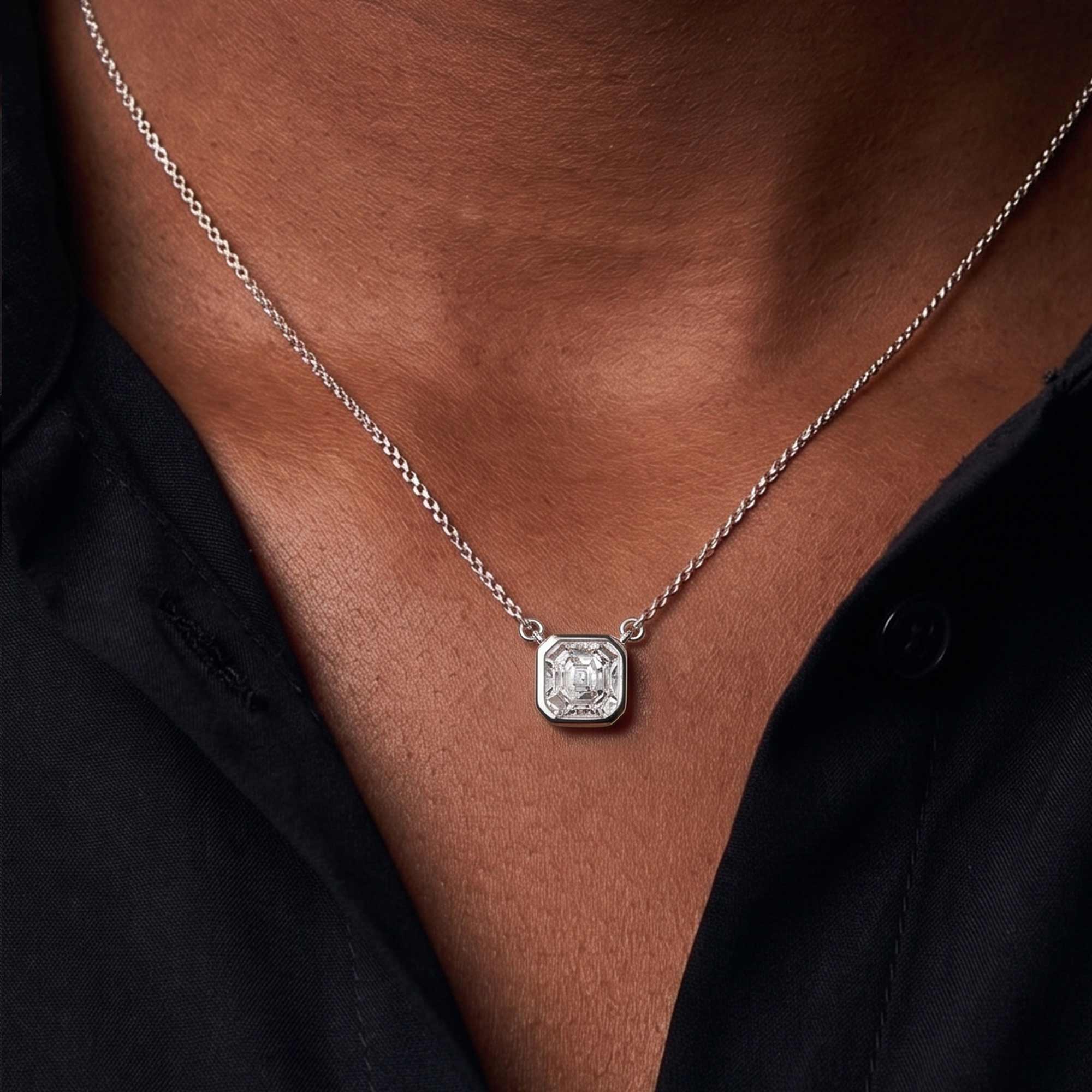 Marie Vilette Square Chain Necklace GENEVIVE