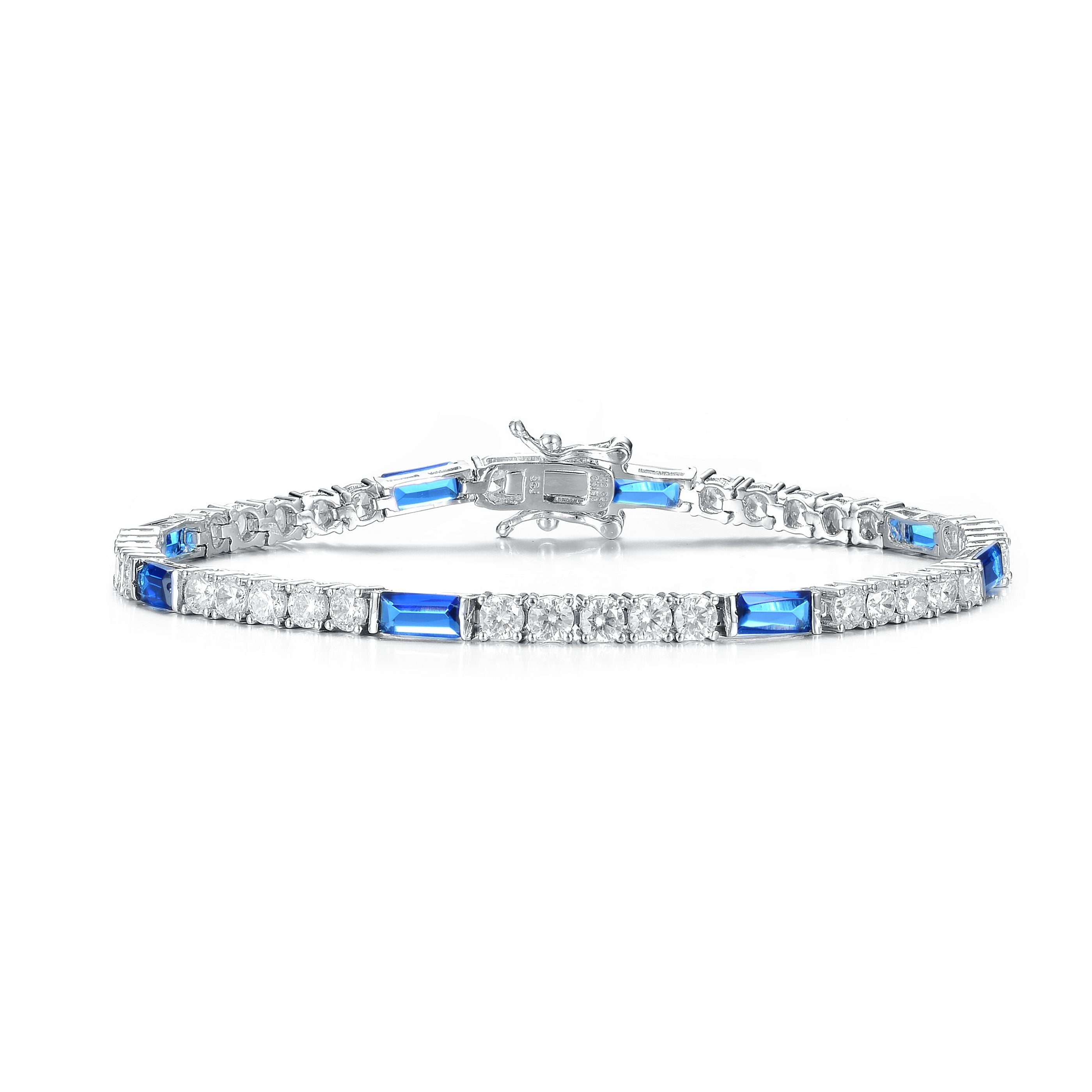 Deco Sapphire Cubic Zirconia Tennis Bracelet GENEVIVE