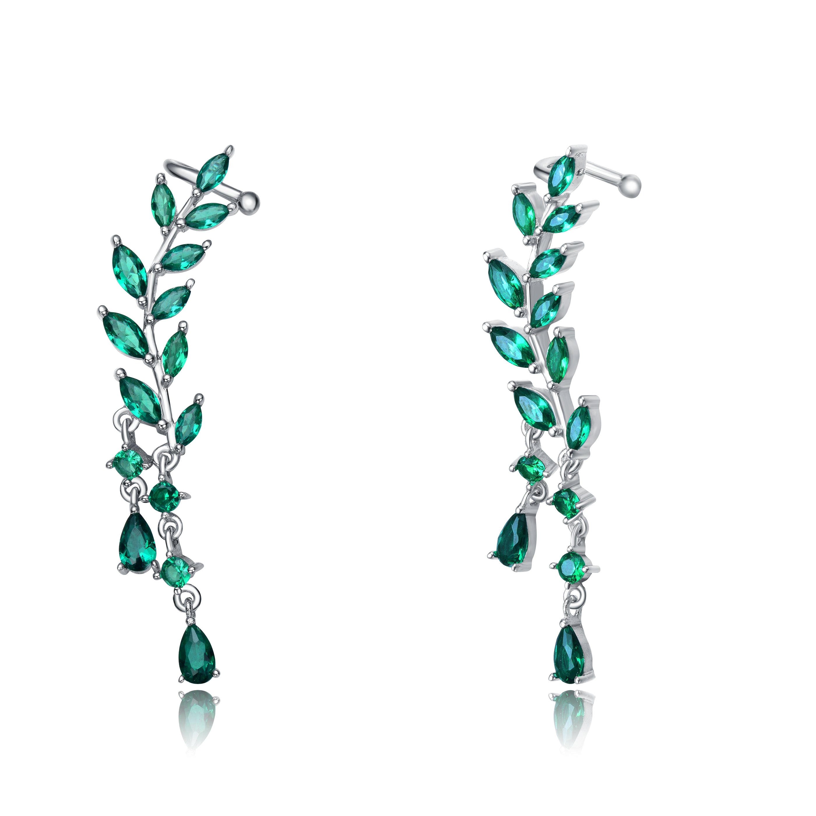 Lierre Drop Leaf Earrings Genevive