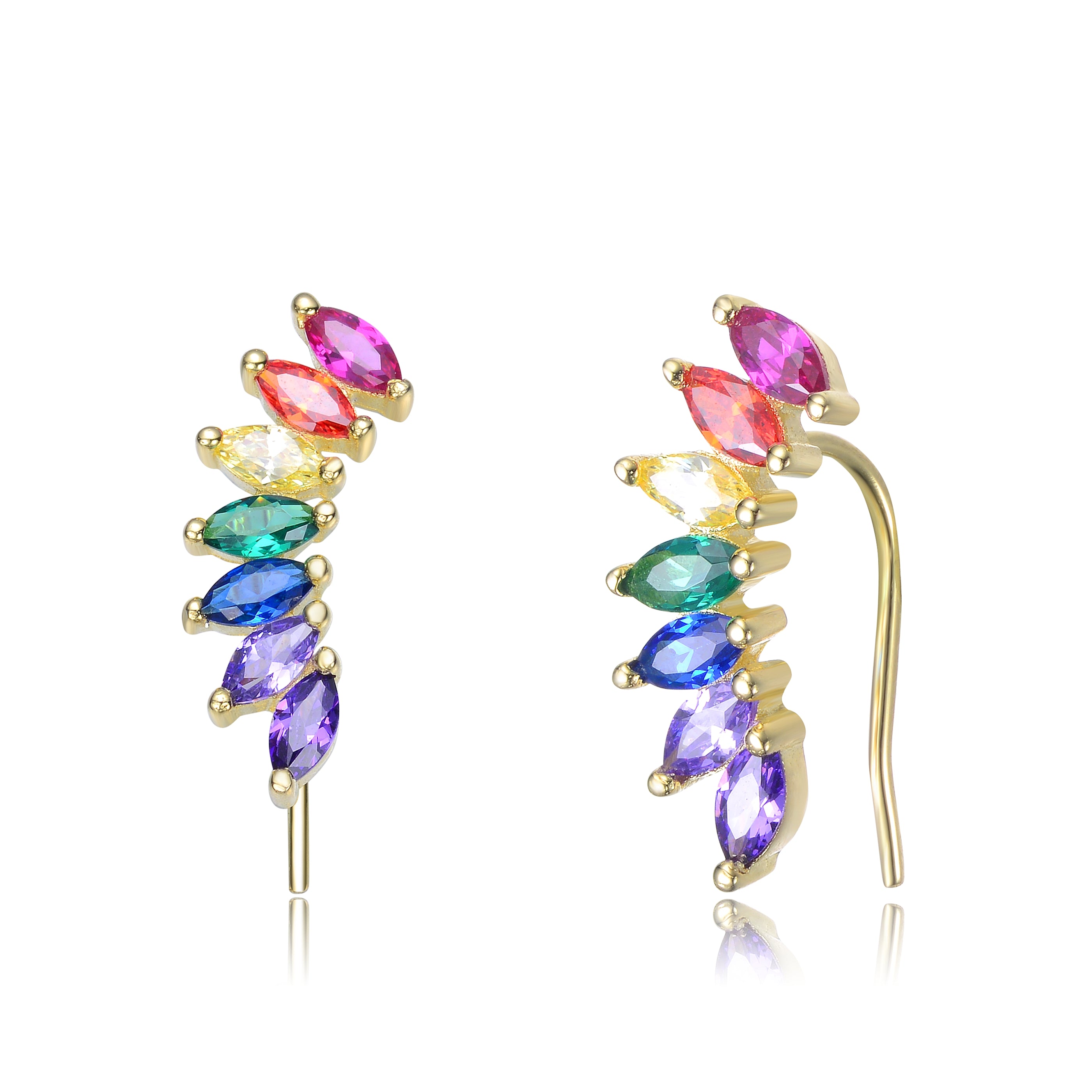 Arc-en-Ciel Rainbow cuff earrings GENEVIVE