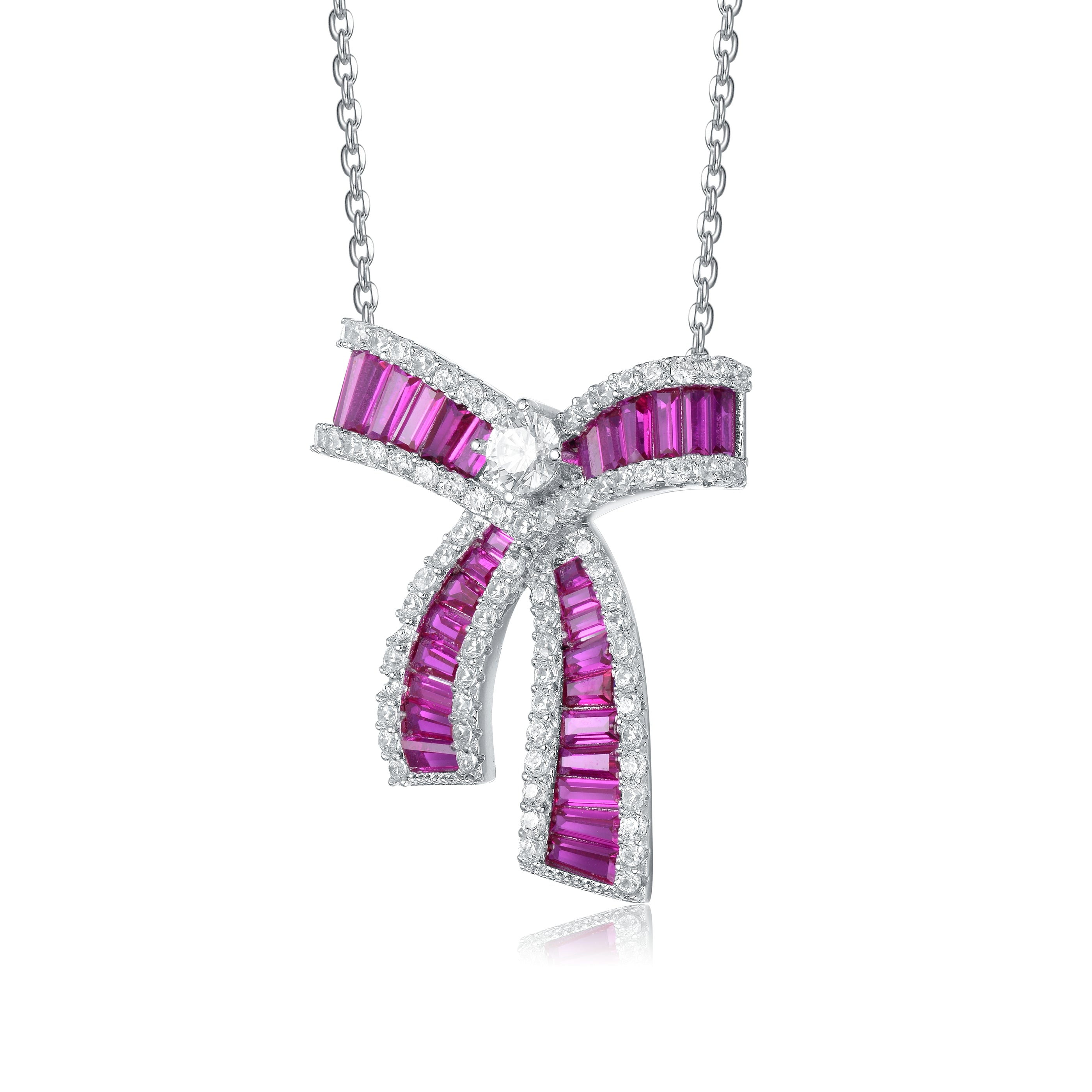 Ariana Bowtie Pavé Pendentif Necklace GENEVIVE