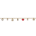 Kids 14K Gold Plated with Clear Cubic Zirconia, Flower & Red Enamel Heart Charm Bracelet GENEVIVE