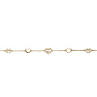 Kids 14K Gold Plated Holo & Solid Hearts Station Bracelet GENEVIVE