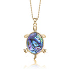 Elise Abalone Charm Turtle Pendant Necklace Genevive