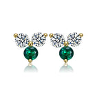 Catalina Color Three-Stone Stud Earrings Genevive