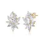 Elara Leaf Cluster Stud Earrings Genevive