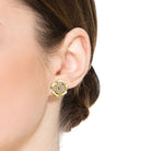 Fiora Flower CZ Accent Earrings Genevive
