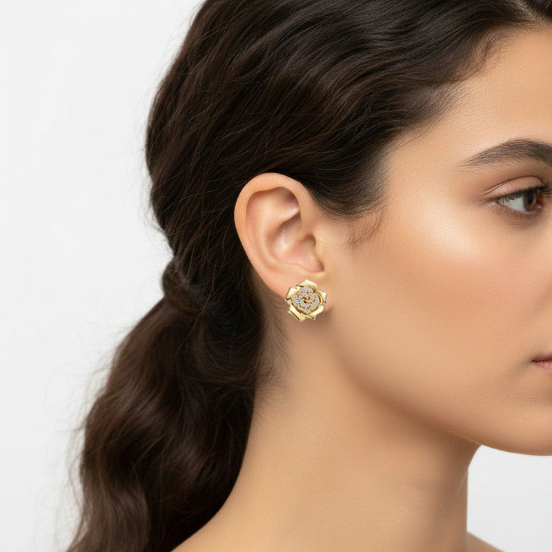 Fiora Flower CZ Accent Earrings Genevive