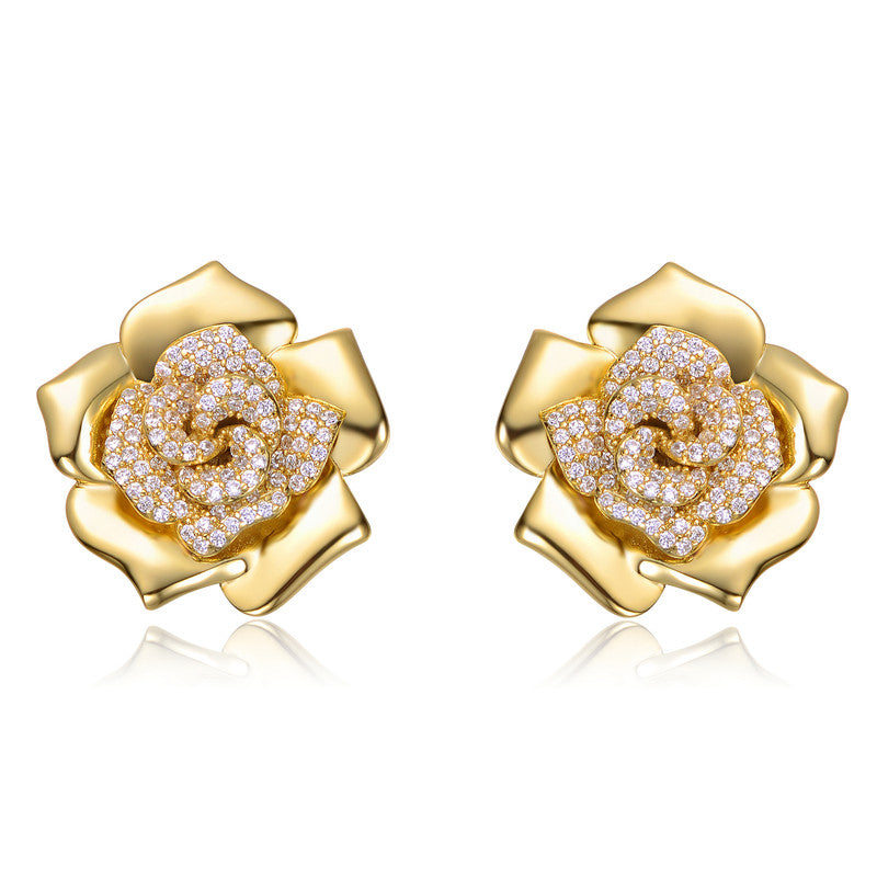 Fiora Flower CZ Accent Earrings Genevive