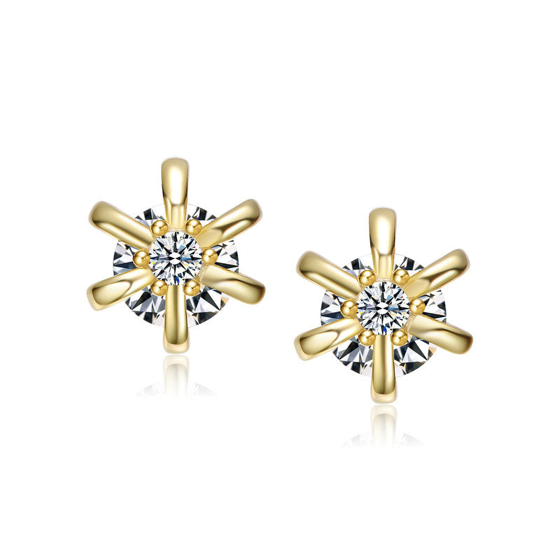 Mini Bloom CZ Flower Stud Earrings Genevive