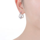 Simone Trapeze Solitaire Hoop Earrings Genevive