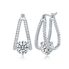 Simone Trapeze Solitaire Hoop Earrings Genevive