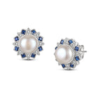 Celeste Pearl Halo Stud Earrings Genevive